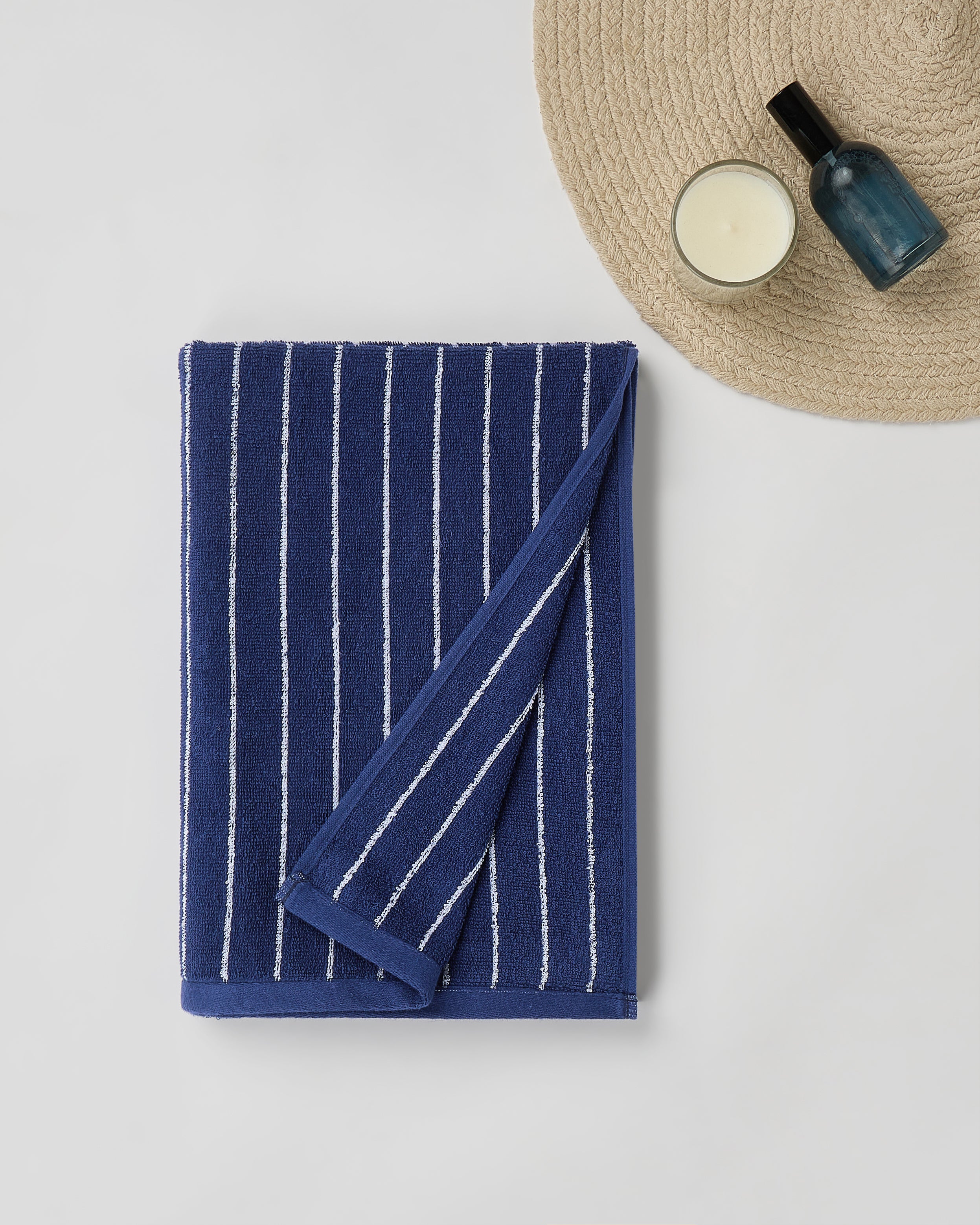 Elite Pin Stripe | Bath Towel | 350 GSM | Twilight Blue