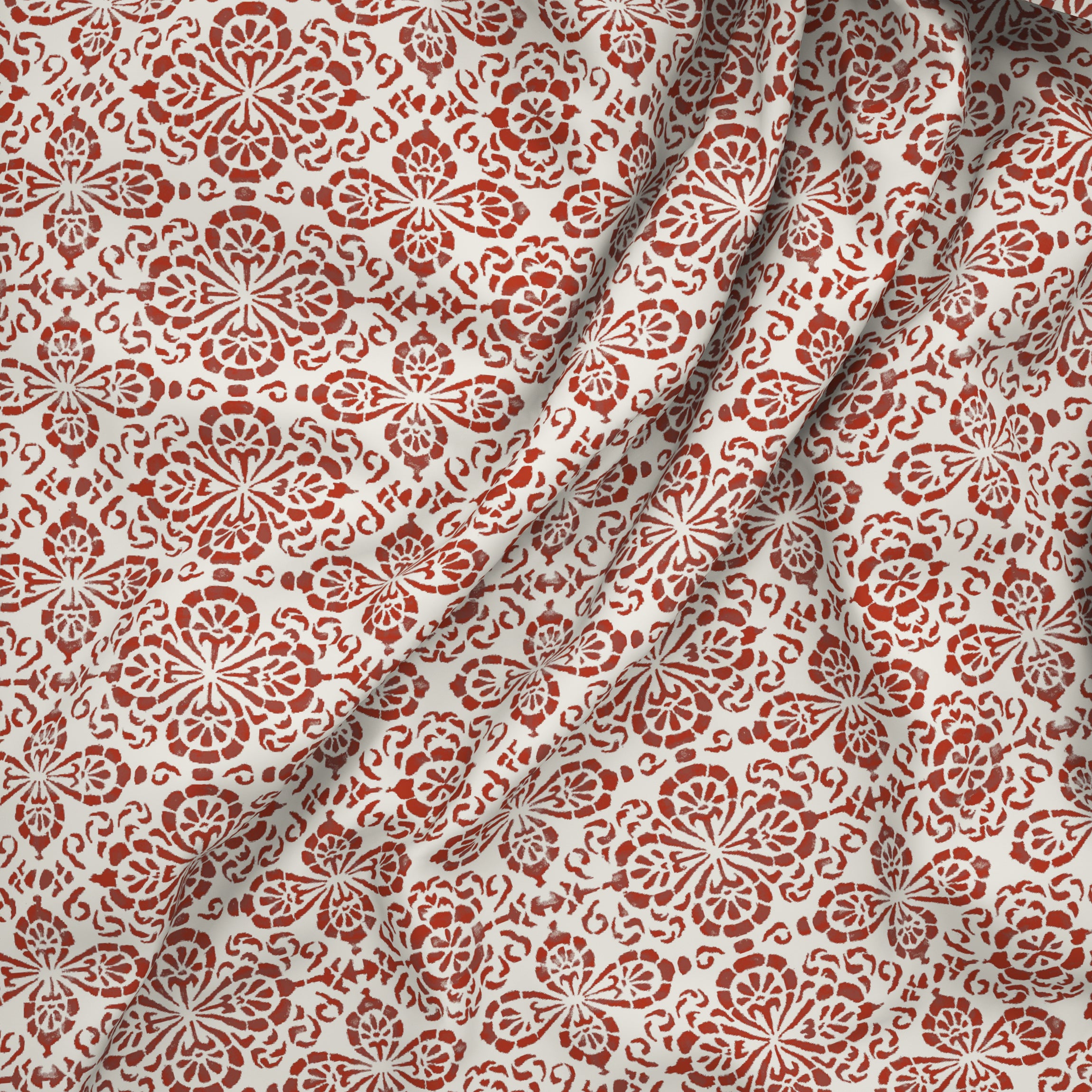 The Comfort Collection | Printed King Bedsheet Set | 120 Tc Percale Print | Rust