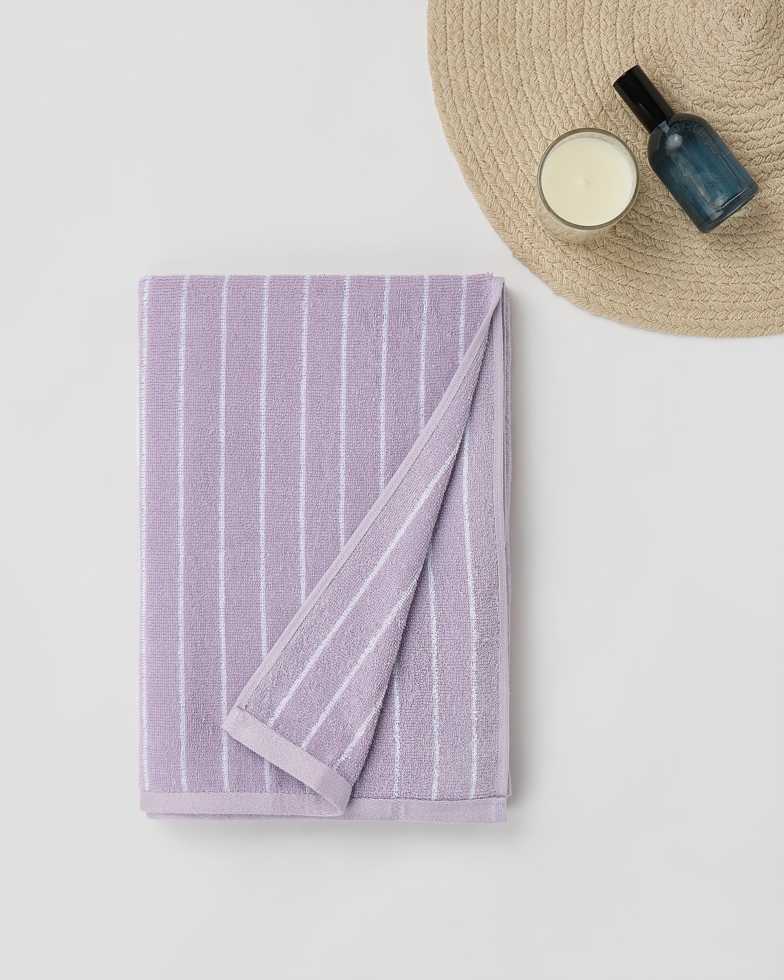 Elite Pin Stripe | Bath Towel | 350 GSM | Orchid Lavender