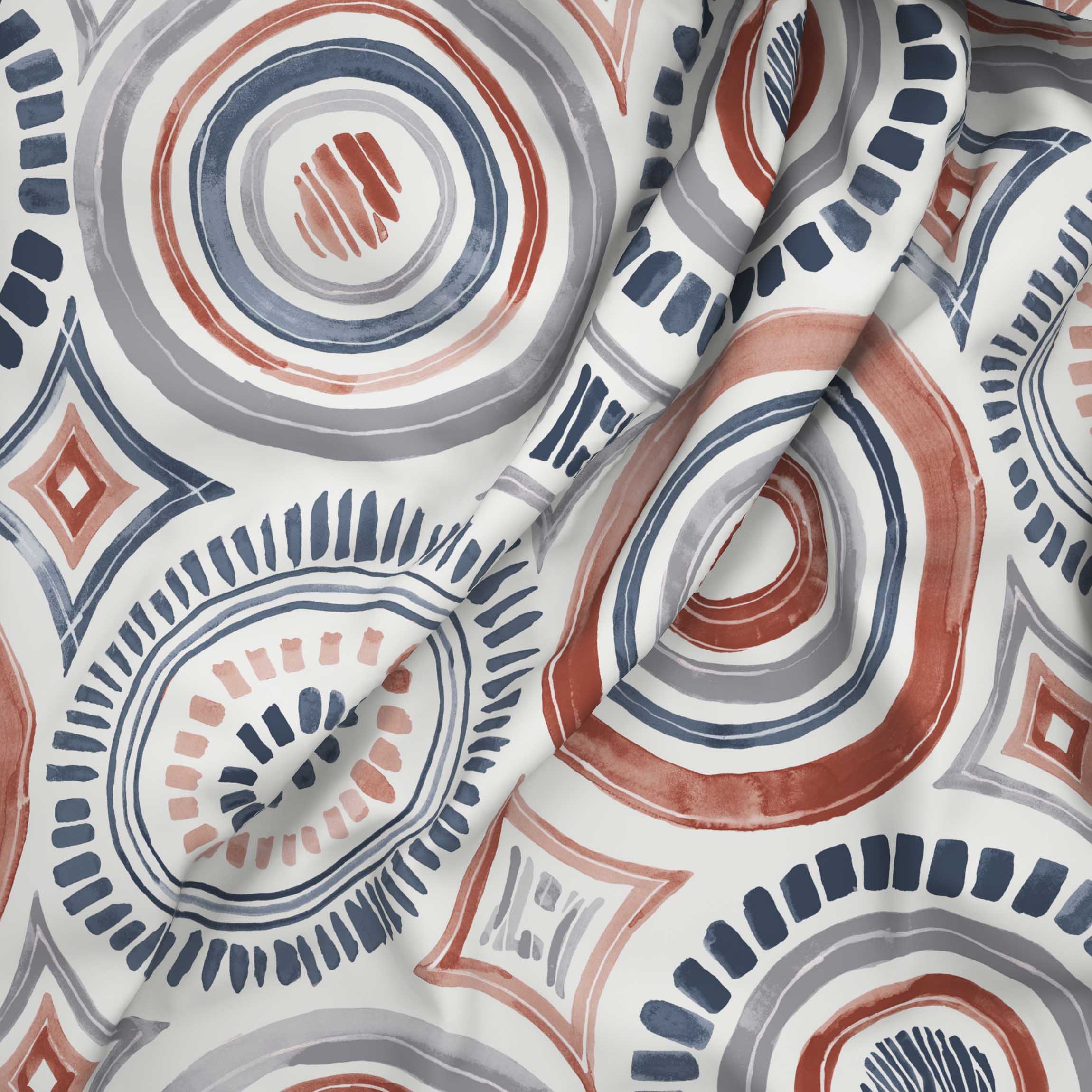 The Comfort Collection | Printed King Bedsheet Set | 120 Tc Percale Print - Indigo Rust