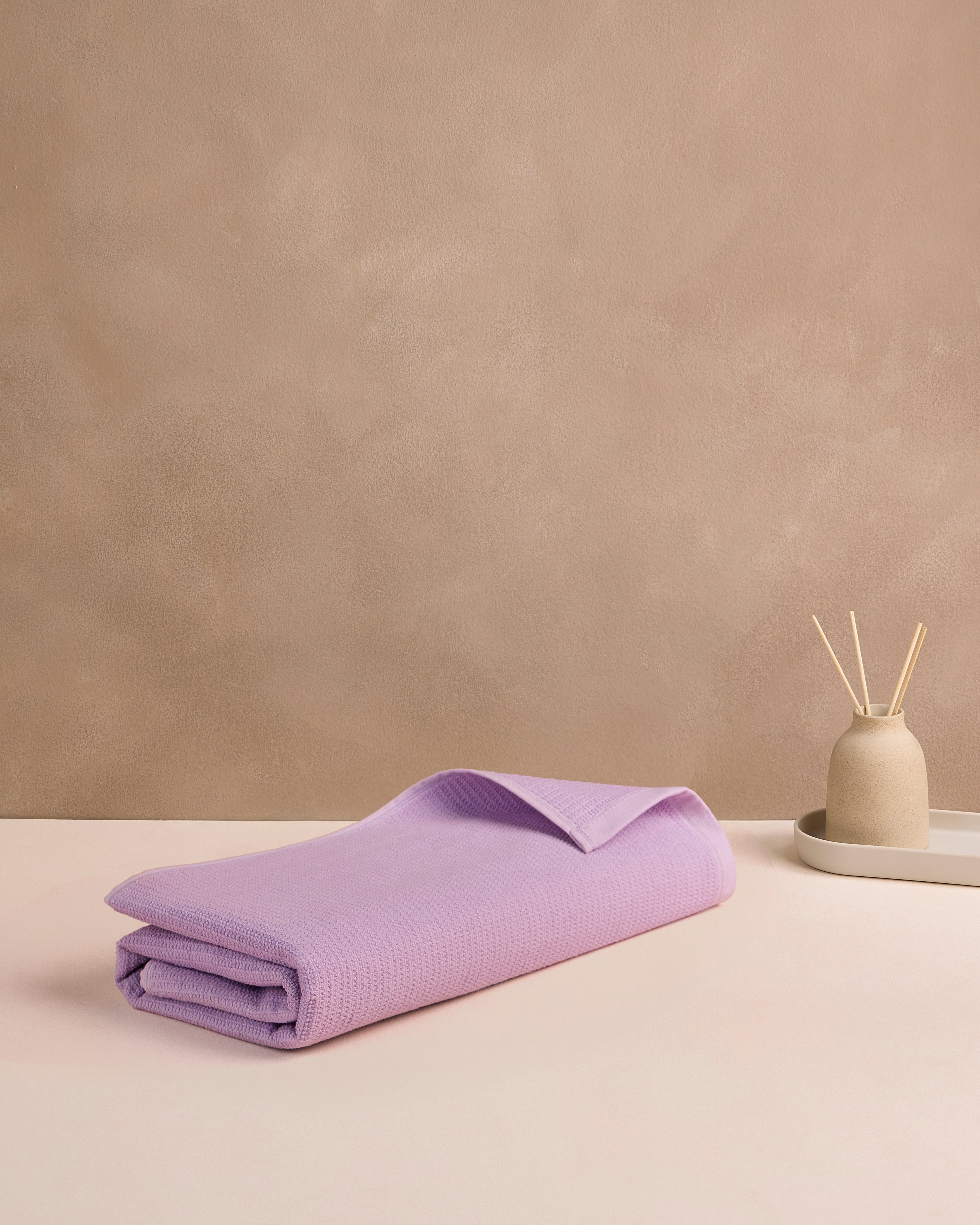 Comfort Collection, Waffle Grid | Bath Towel | 360 GSM 100% Cotton - Lilac by Himeya