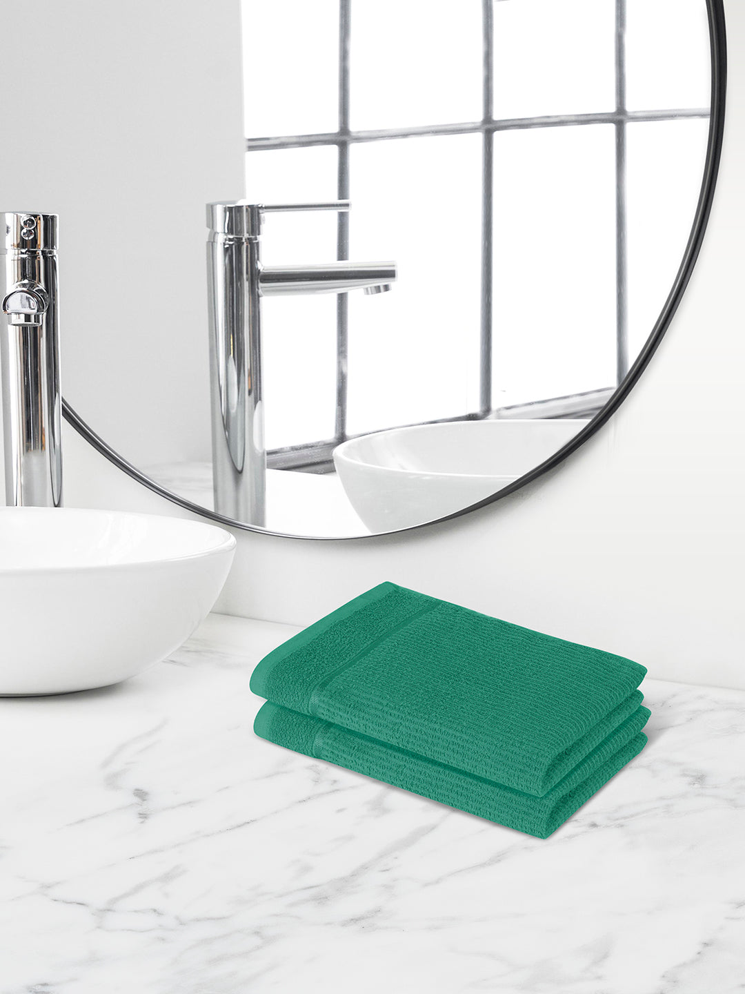 Comfort Collection, Classic Quickdry | Hand Towel | 300 GSM Pack of 2 - Emerald Green by Himeya