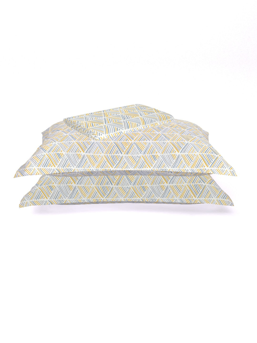 The Comfort Collection  | Printed Double Bedsheet Set | 144 TC Percale Print | Yellow Blues