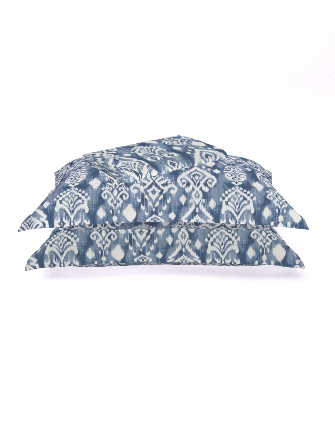 The Comfort Collection  | Printed Double Bedsheet Set | 144 TC Percale Print | Indigo