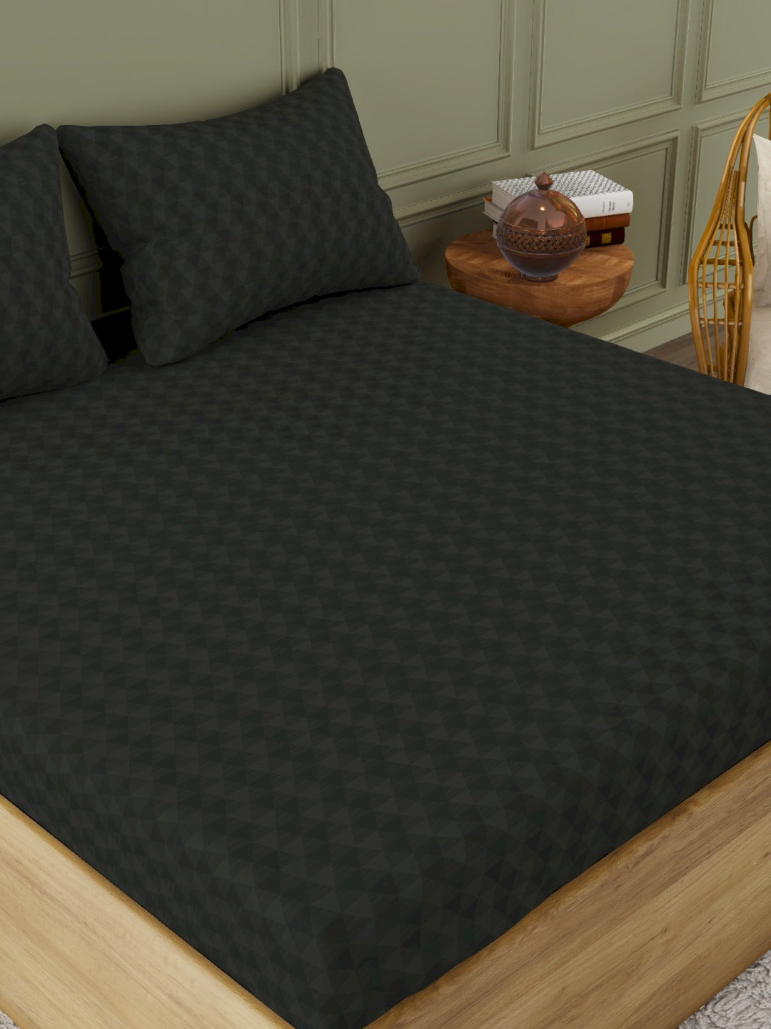 The Gold Collection | Jacquard King Bedsheet Set | 300 TC  |  Jacquard-Bright Gold