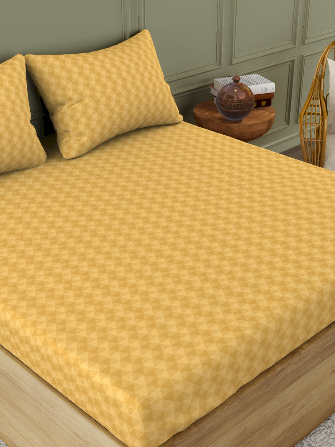 Gold Jacquard Diamante Sheet Set in Box