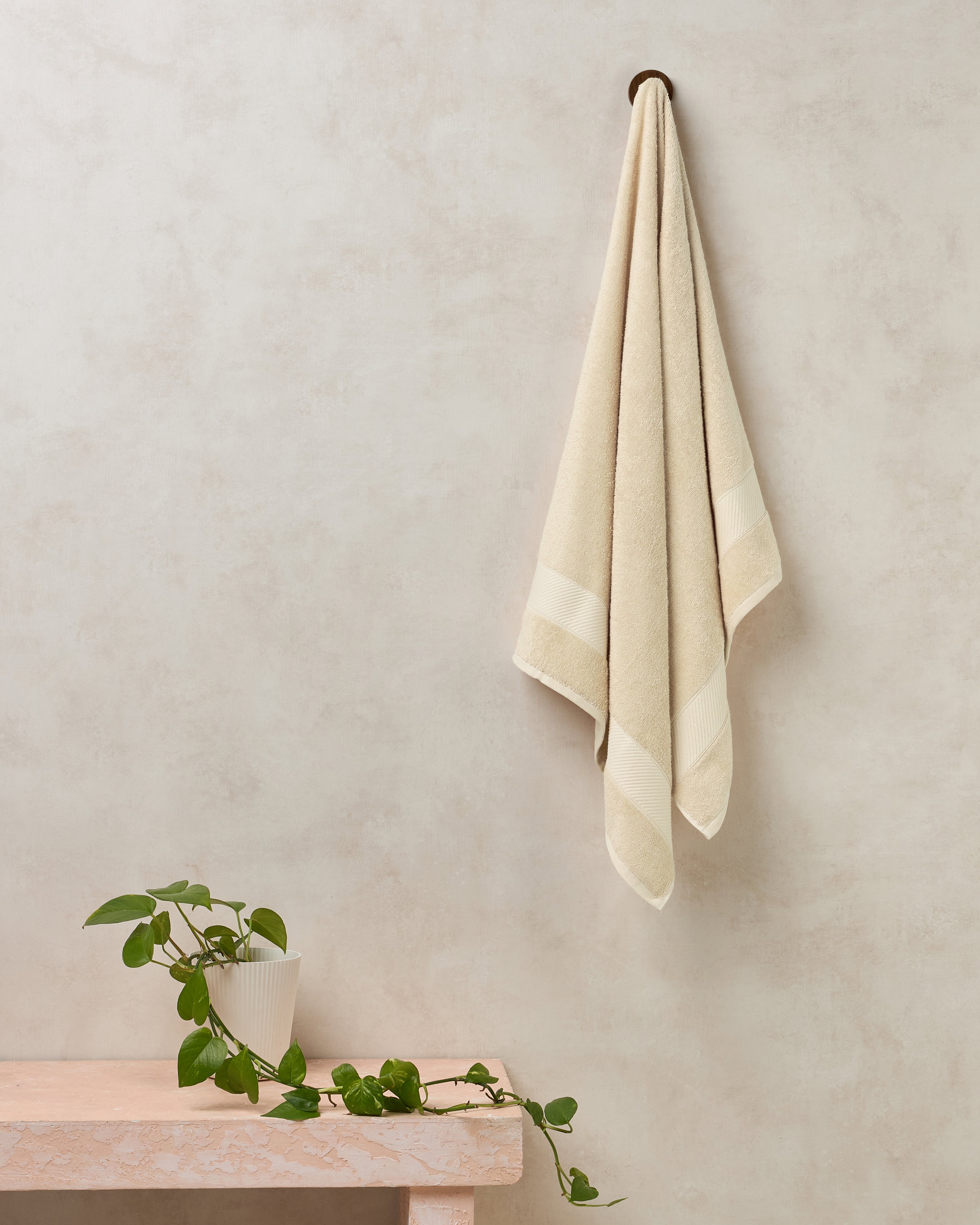 Bamboo Cotton|Bath Towel|400 GSM - Sand Stone - By Himeya