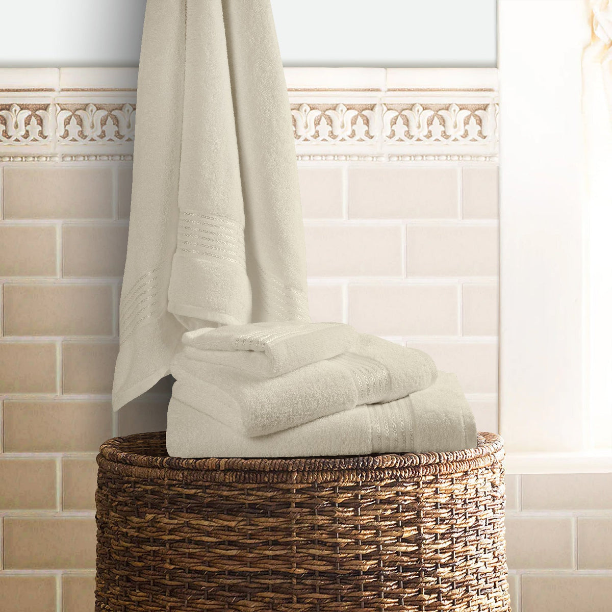 The Elite Collection | Bath Towel large | 500 GSM | Ivory Shell
