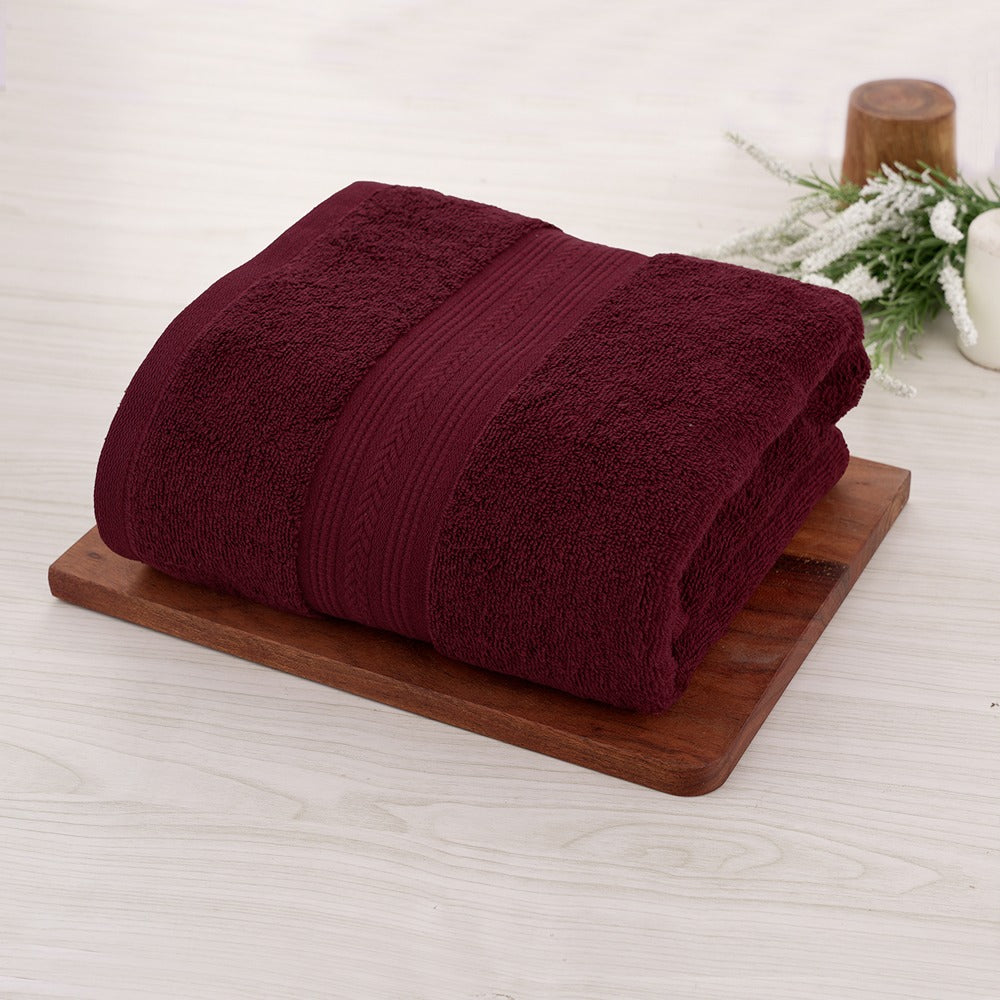 Himeya 100% Cotton 500 GSM Bath Towel -Wine Red