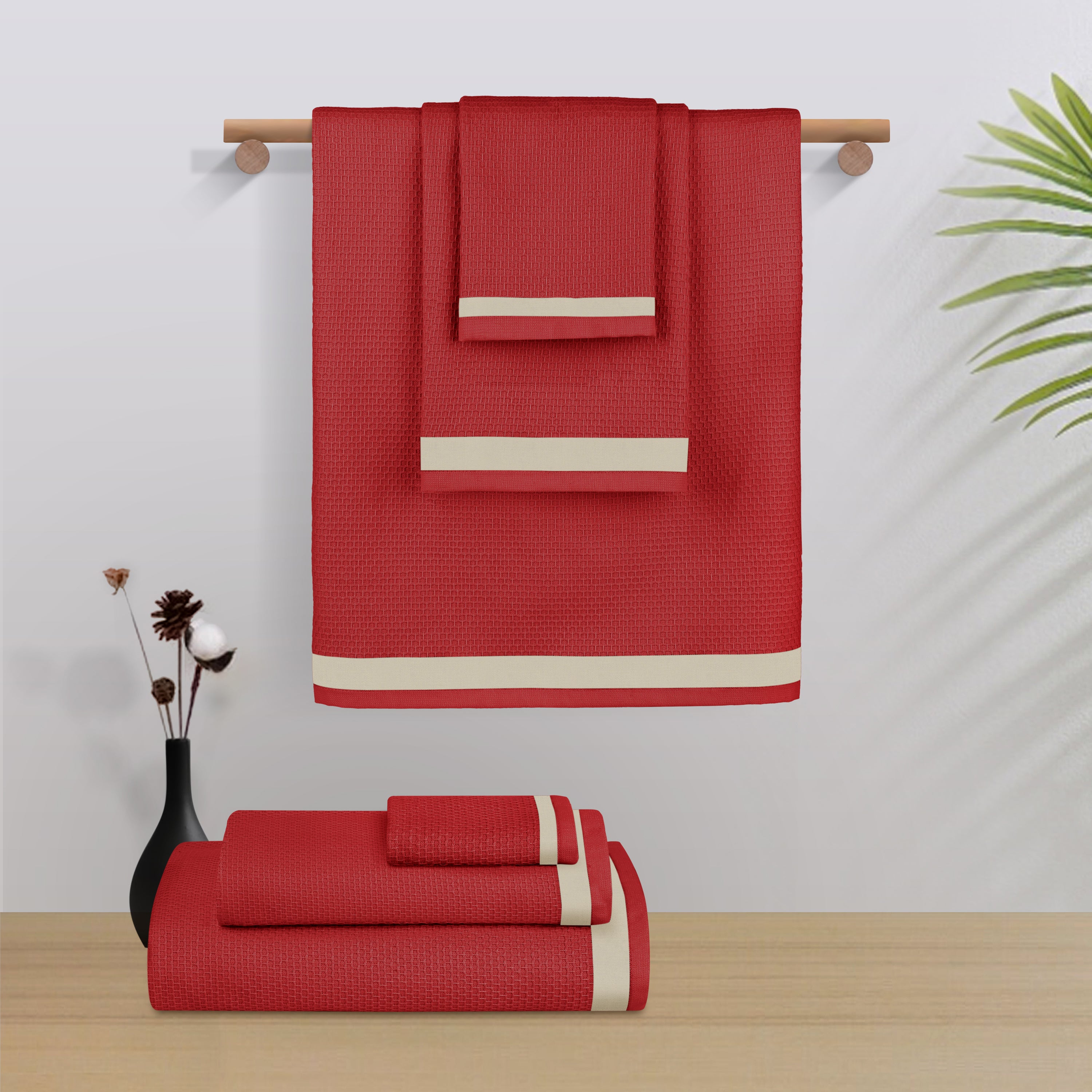 The Elite Collection | Hand Towel | 350 GSM Pack of 2 | Crimson Red