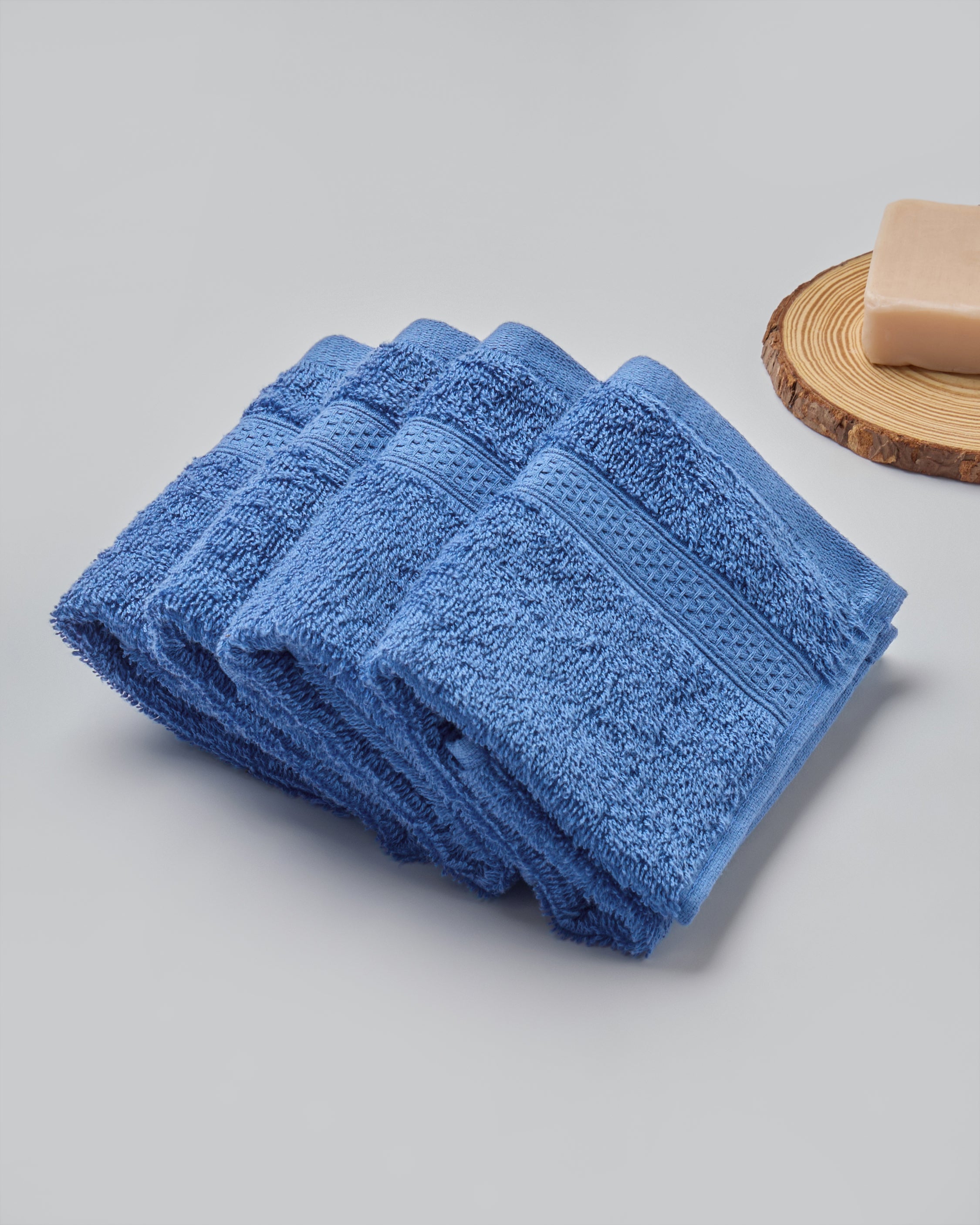 The Elite Collection | Face Towel | 450 GSM Pack of 4 | Imperial Blue
