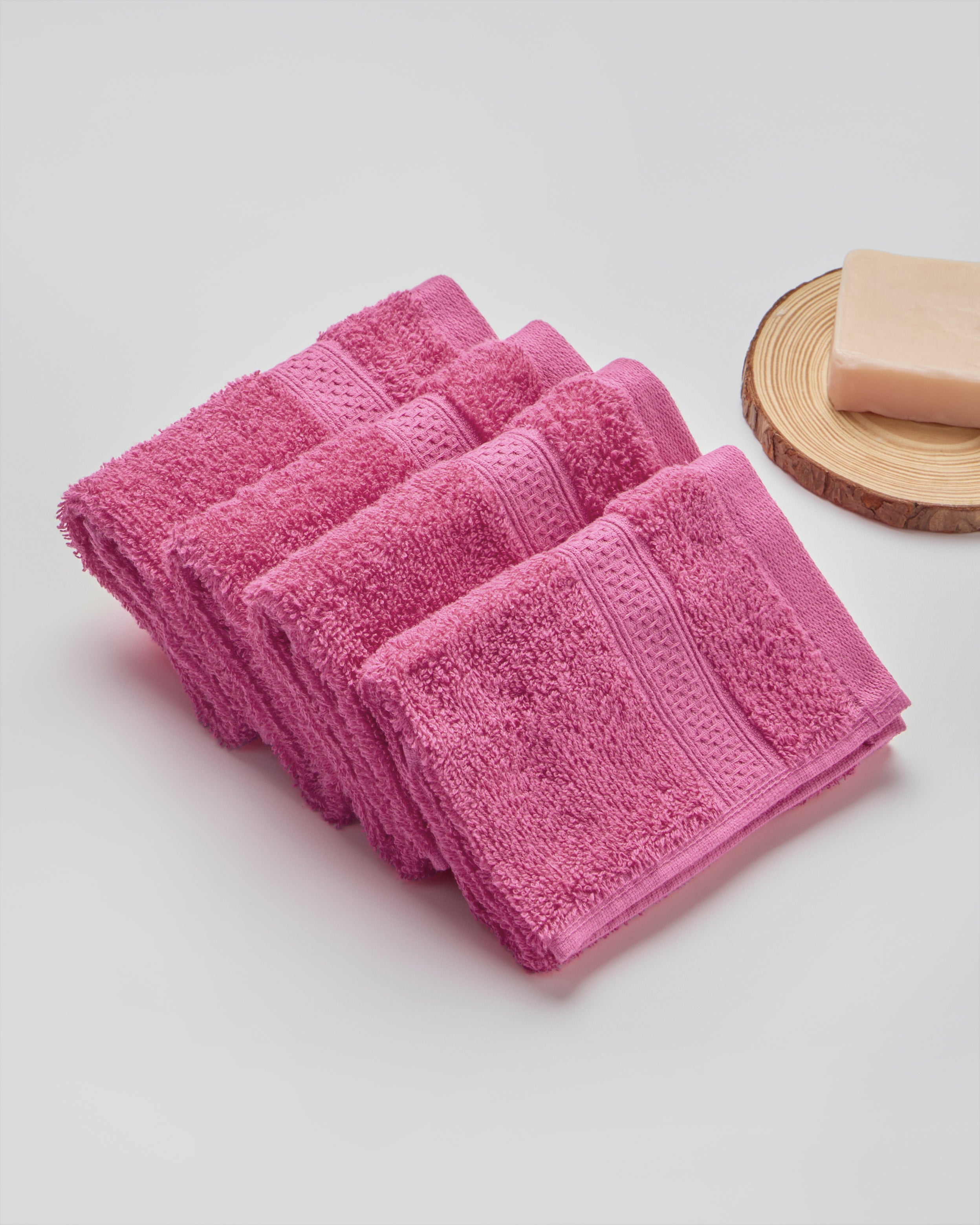 The Elite Collection | Face Towel | 450 GSM Pack of 4 | Sorbet Pink