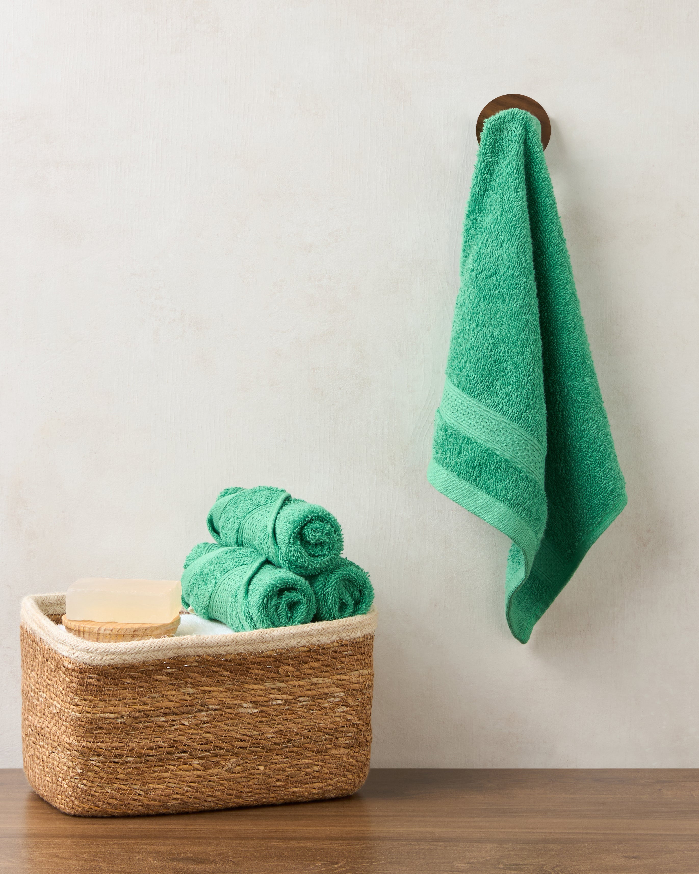 The Elite Collection | Face Towel | 450 GSM Pack of 4 | Sea Green