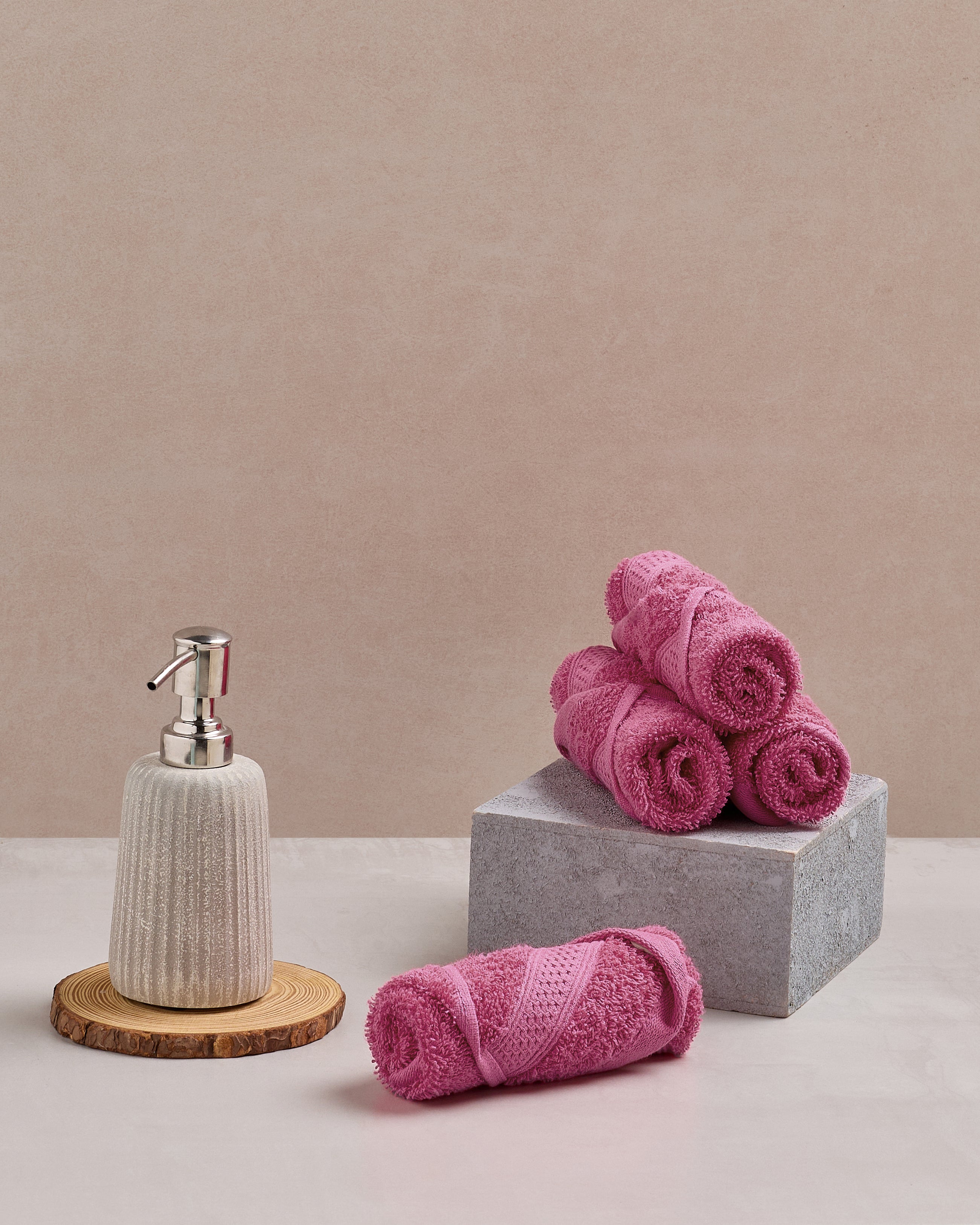 The Elite Collection | Face Towel | 450 GSM Pack of 4 | Sorbet Pink