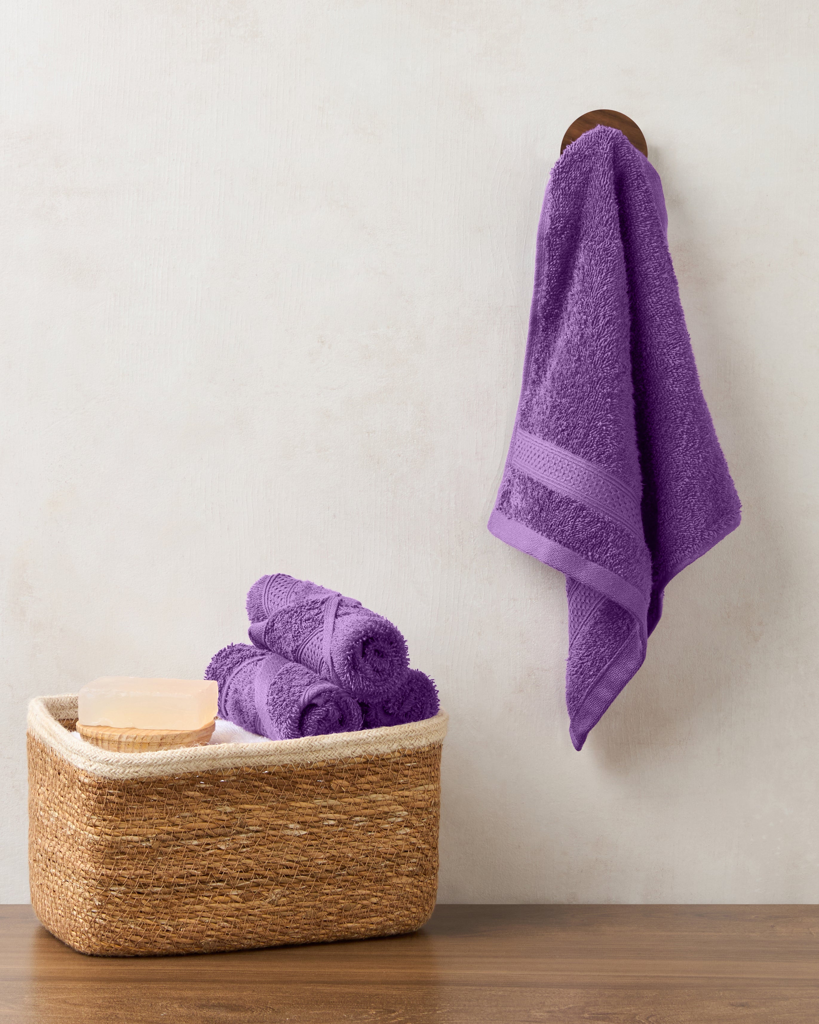 The Elite Collection | Face Towel | 450 GSM Pack of 4 | Spice Violet