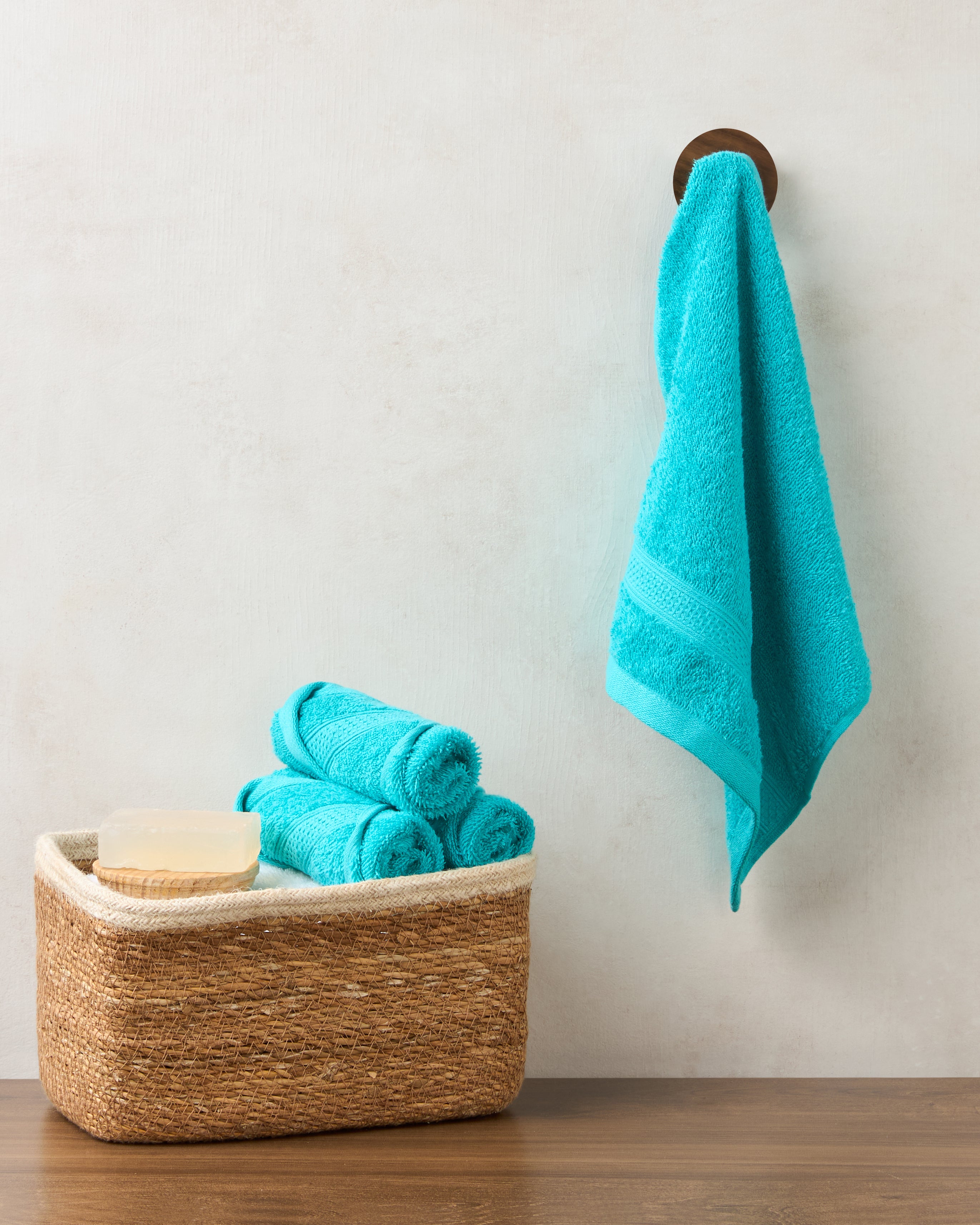 The Elite Collection | Face Towel | 450 GSM Pack of 4 | Turquoise