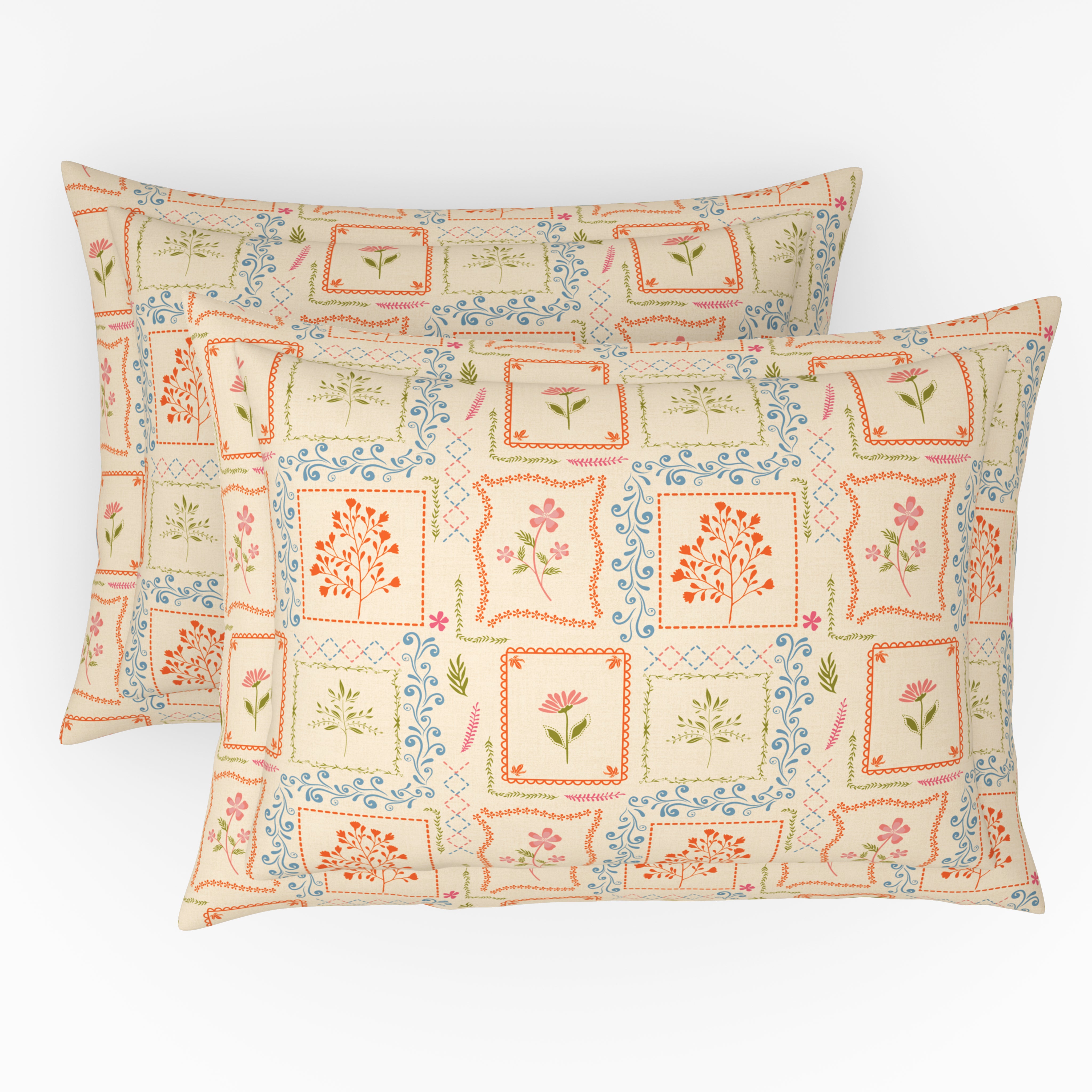 The Gifting Collection | King Bedsheet Set |144 TC | Flora Frames