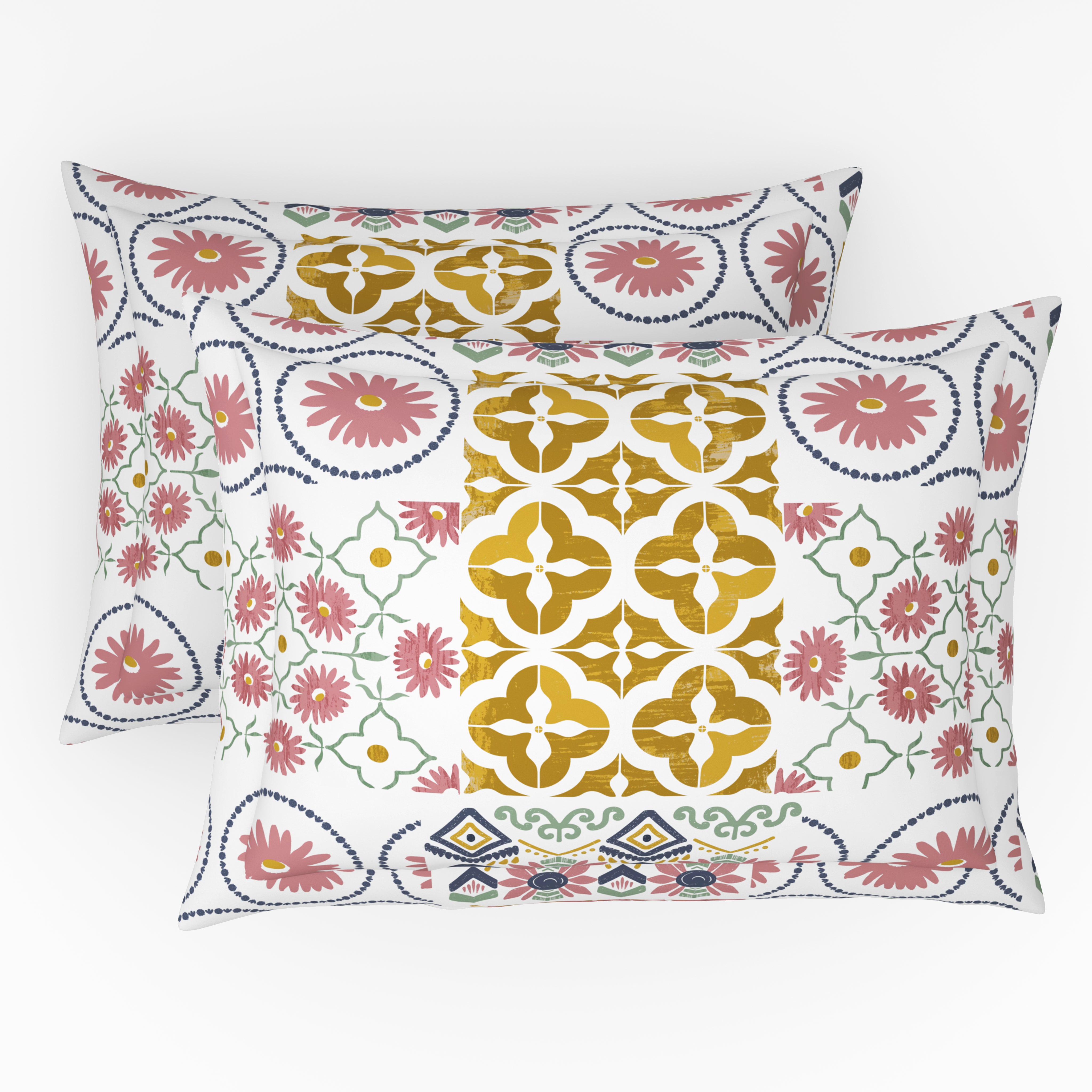 The Gifting Collection | King Bedsheet Set | 144 TC | Folk Garden