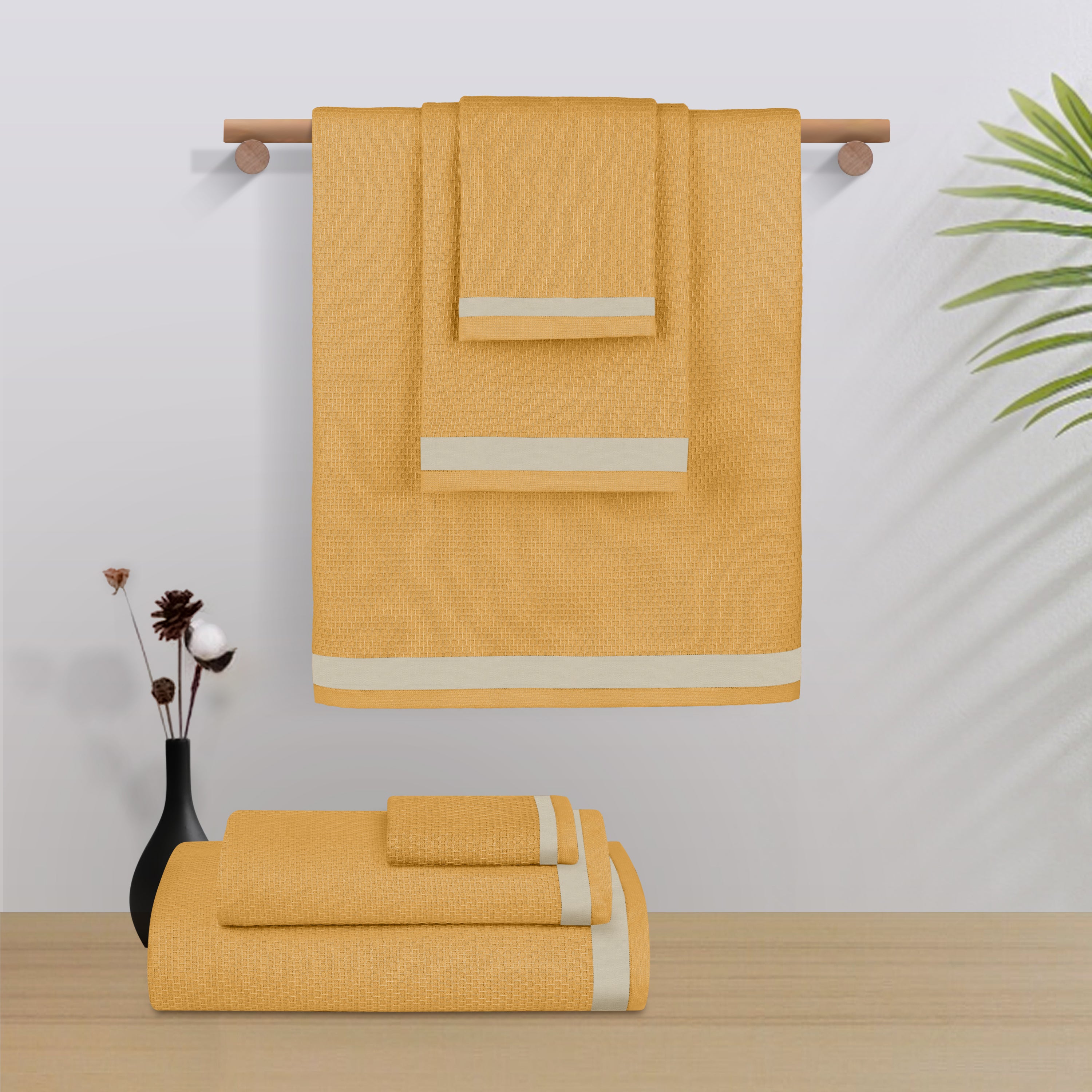 The Elite Collection | Face Towel | 350 GSM Pack of 4 | Golden Glow
