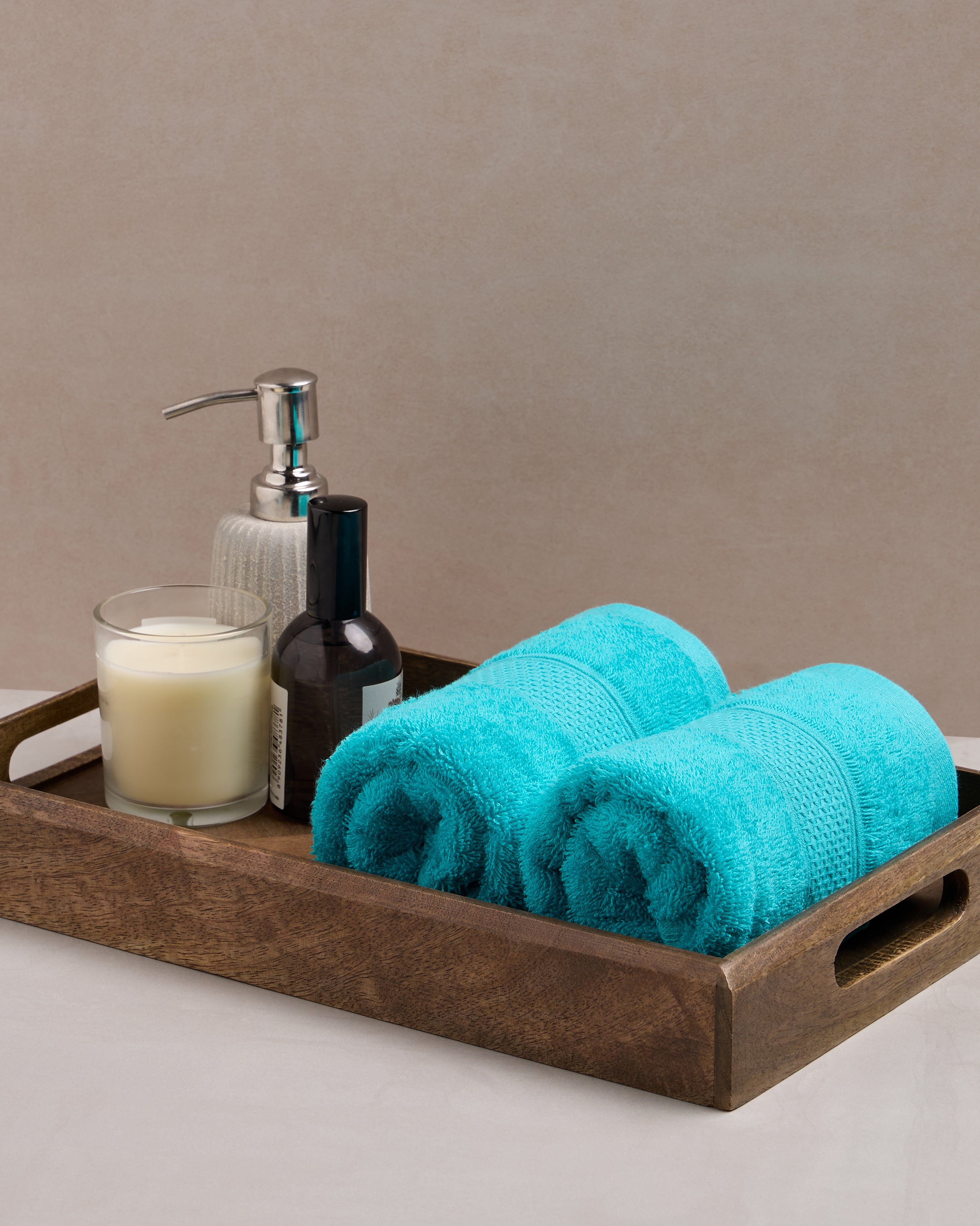 The Elite Collection | Hand Towel | 450 GSM Pack of 2 | Turquoise
