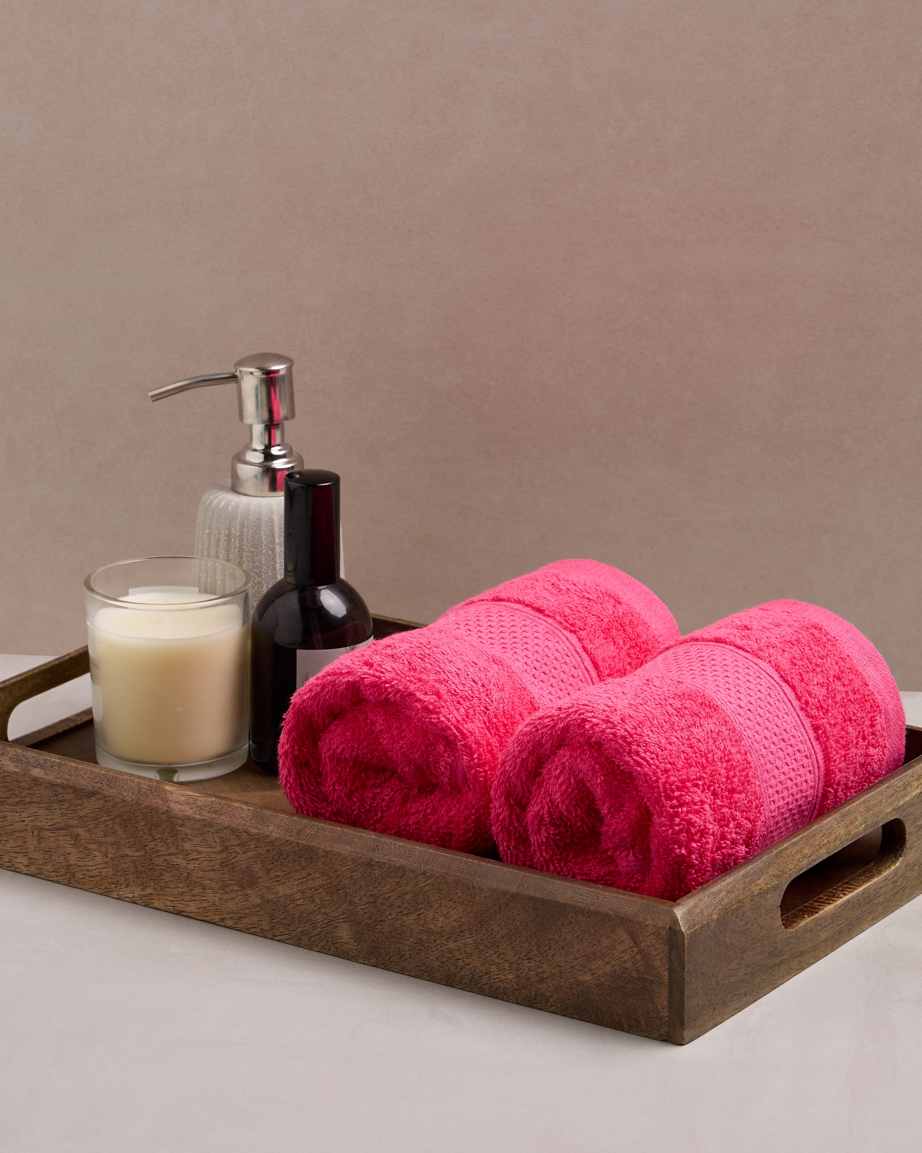 The Elite Collection | Hand Towel | 450 GSM Pack of 2 | Sorbet Pink