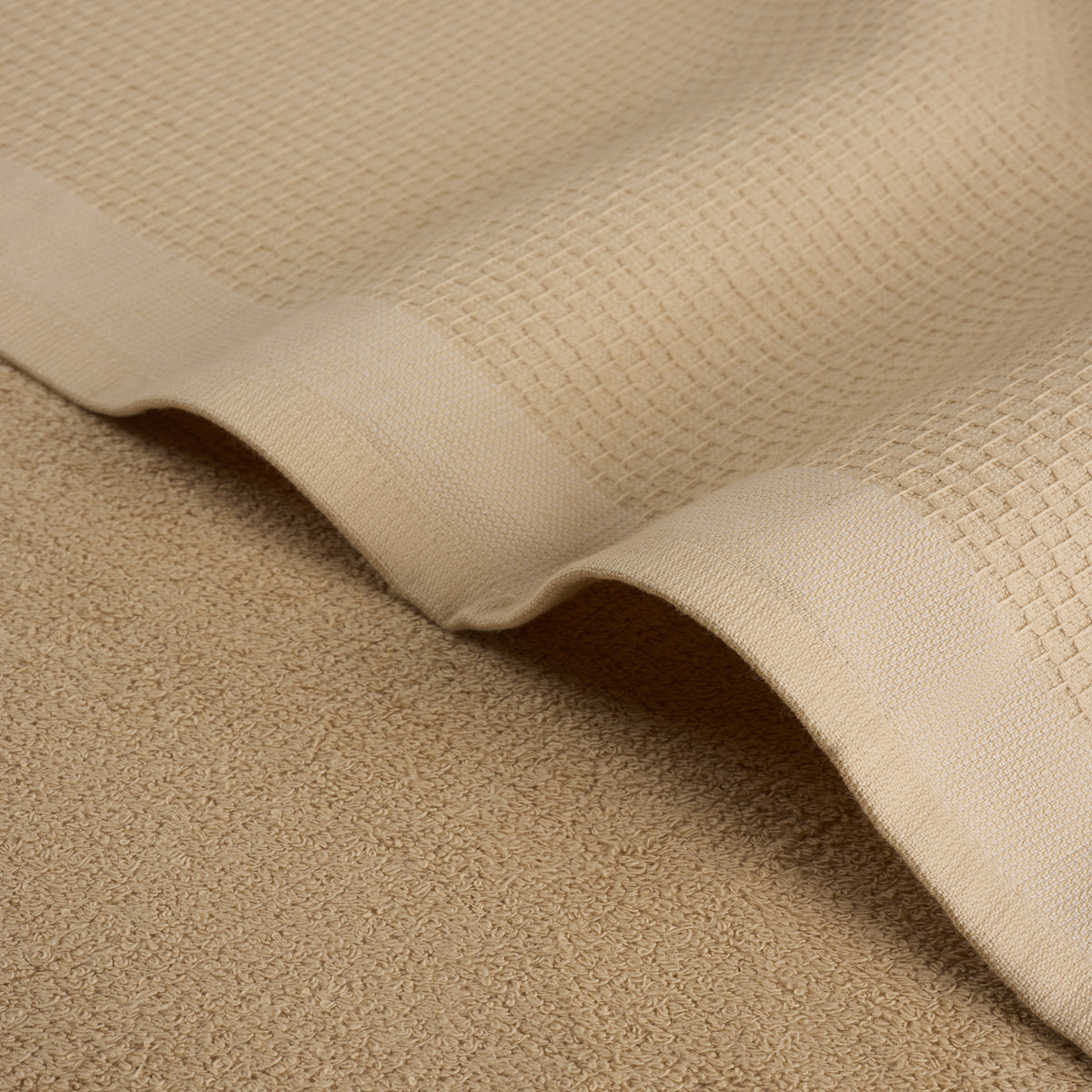 Classic Cotton|Bath Towel (Pack of 2) |380 GSM | Blue & Desert Sand