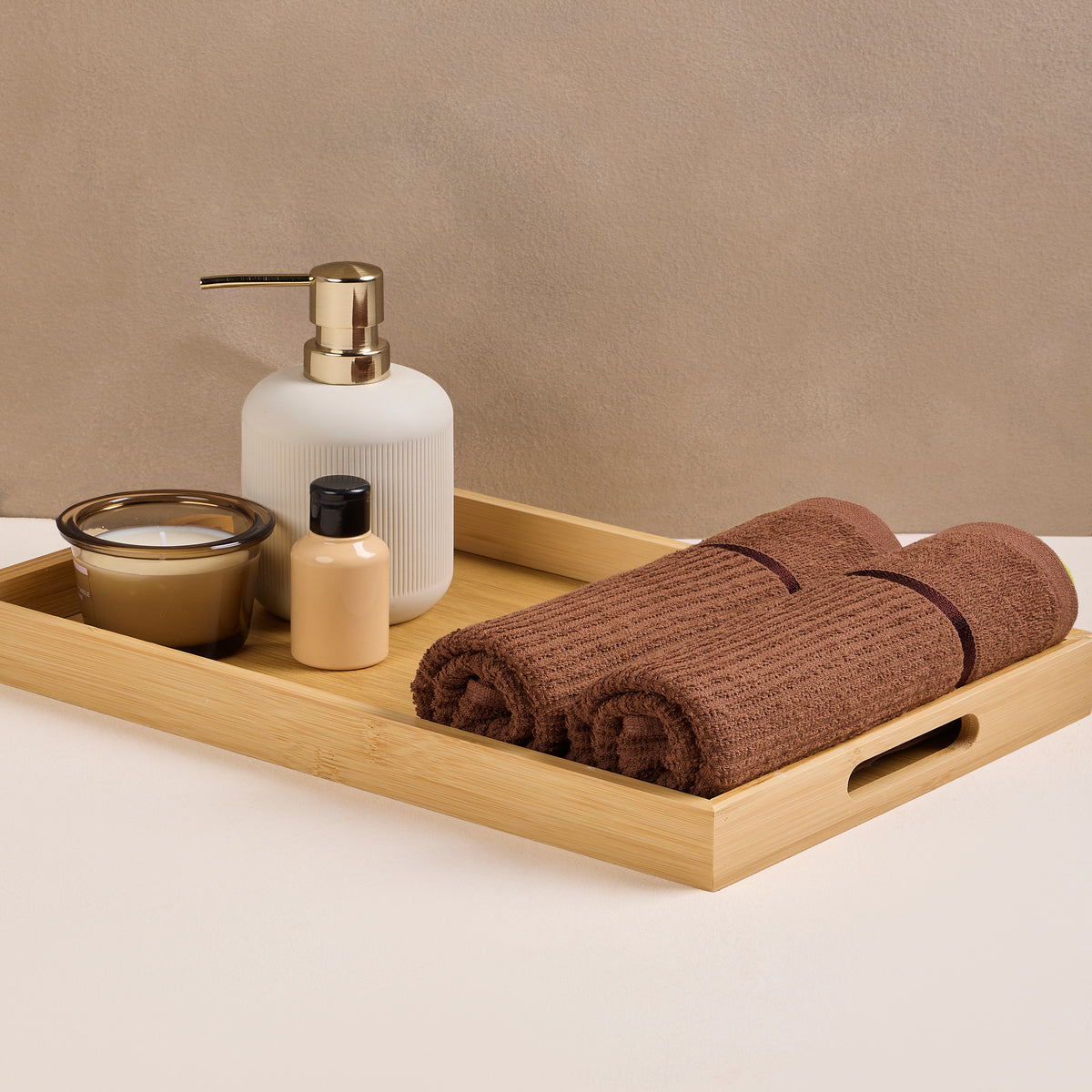 Comfort Collection | Face Towel | 300 GSM(Pack of 4)| Brown
