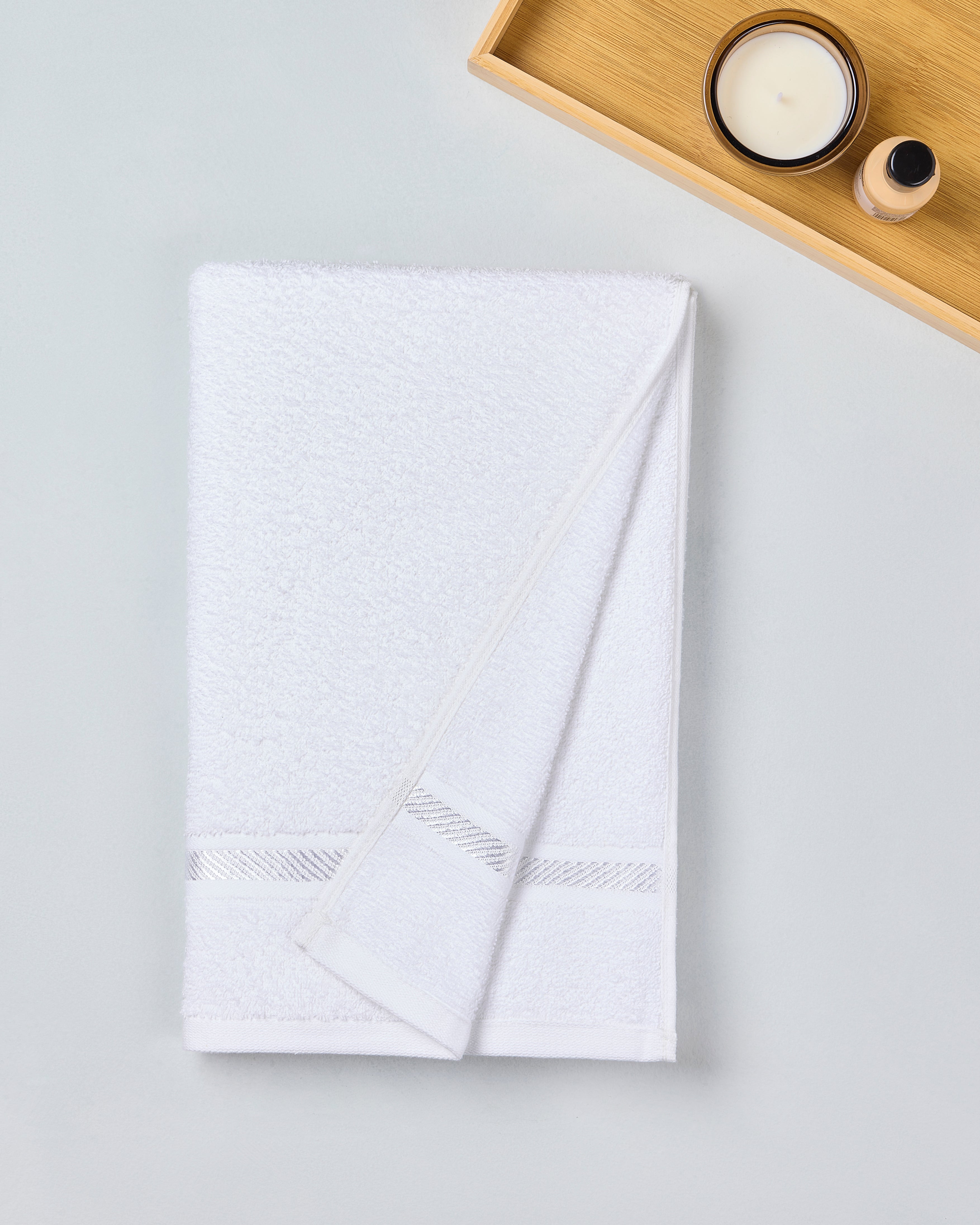 Himeya Comfort Aero Cotton 350 GSM Bath Towel - Powder White