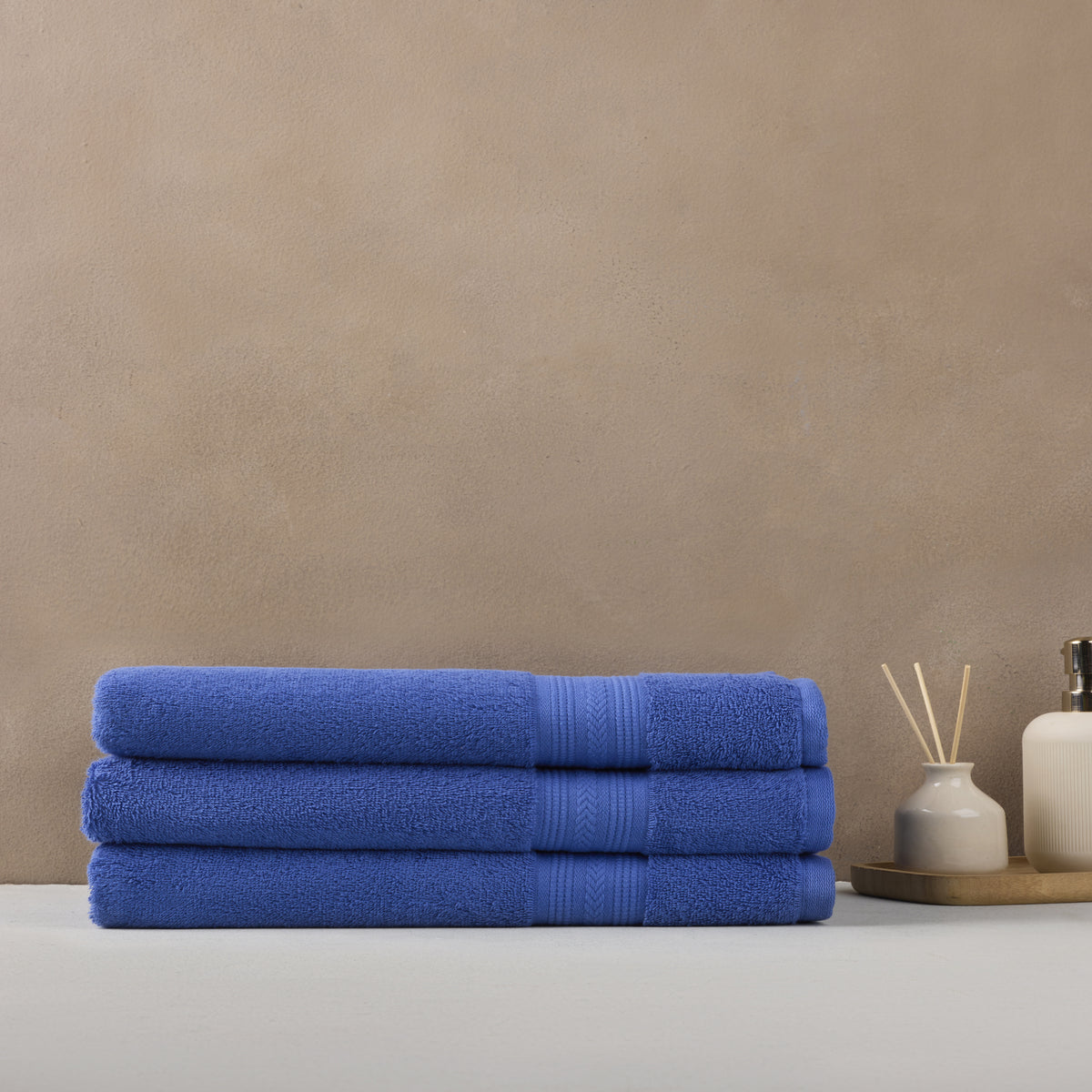 Cotton Basic | Bath Towel(Pack of3) | 500 GSM | Blue