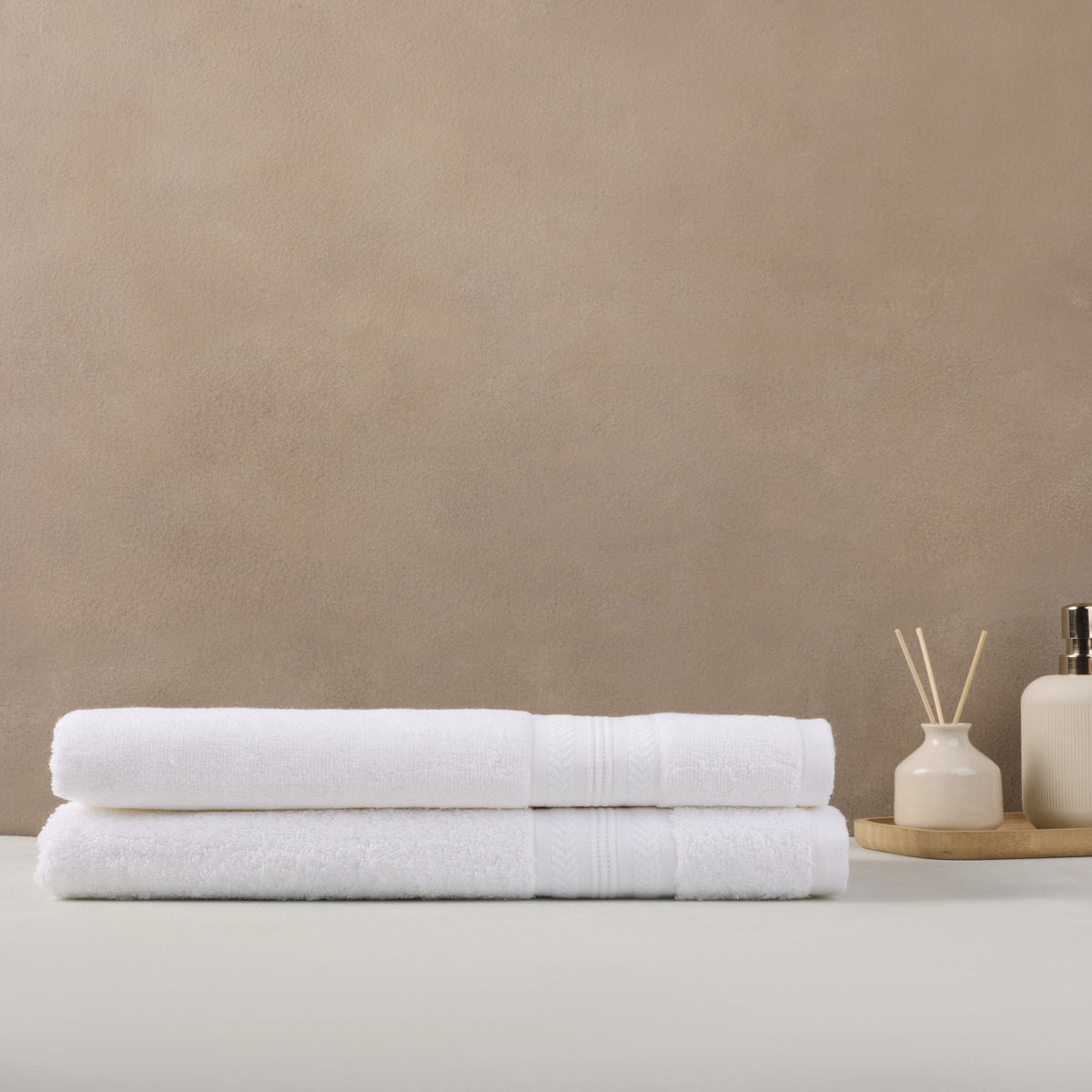 Bamboo Cotton | Bath Towel(Pack of 2) | 600 GSM | White