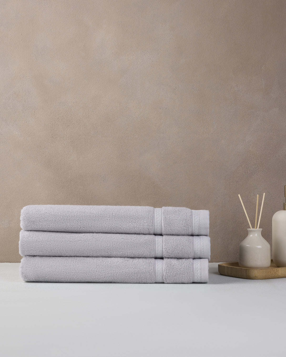 Zero Twist Cotton | Bath Towel (Pack of 3)| 500 GSM | Grey