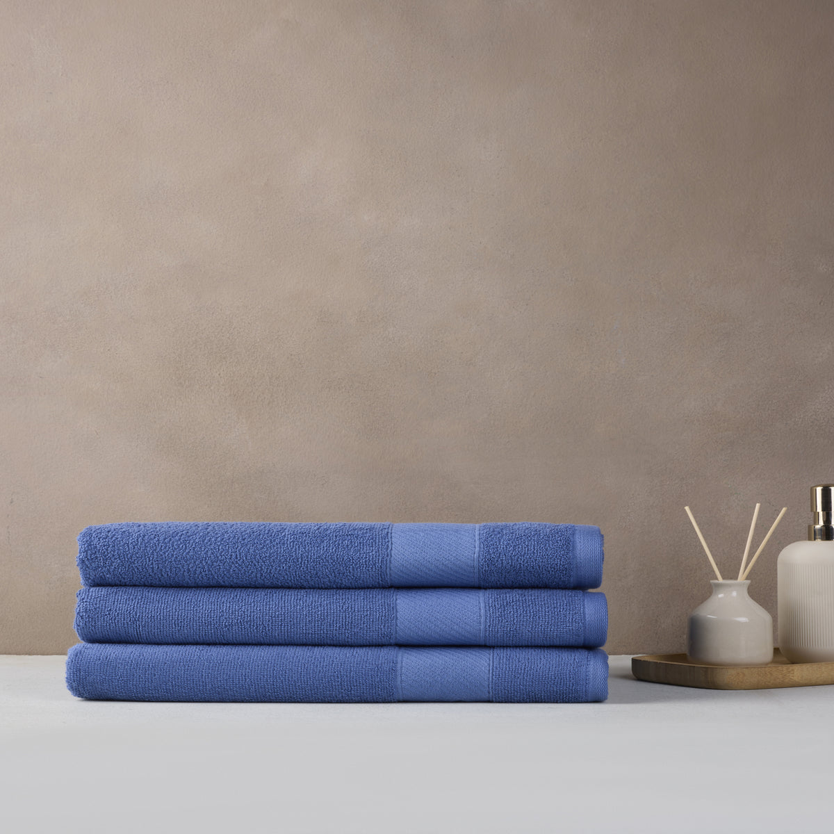 Bamboo Cotton | Bath Towel(Pack of 3) | 400 GSM | Blue