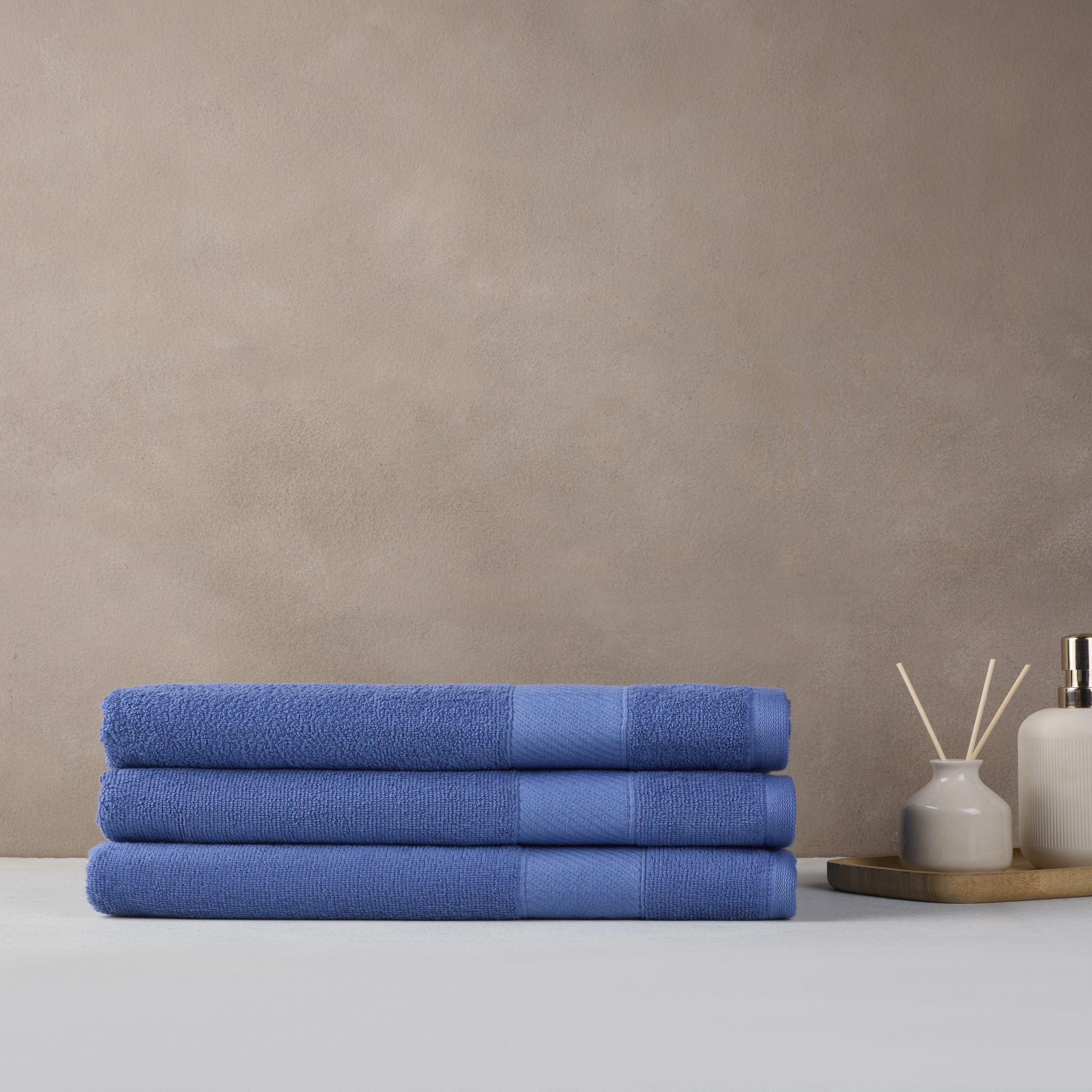 Bamboo Cotton | Bath Towel(Pack of 3) | 400 GSM | Blue