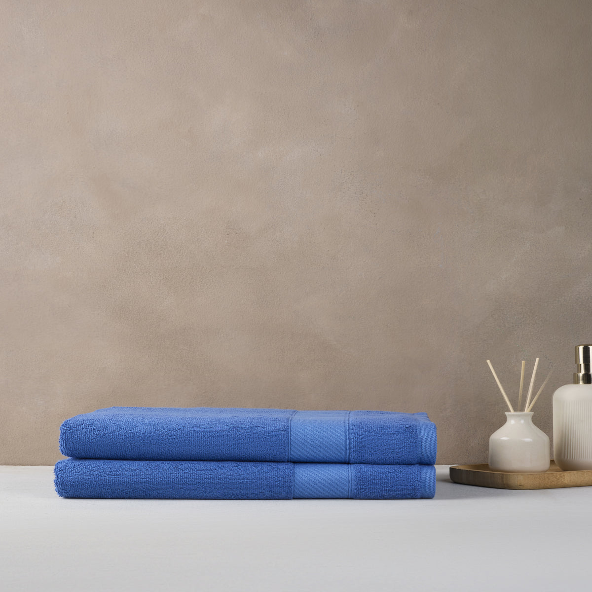 Bamboo Cotton | Bath Towel(Pack of 2) | 400 GSM | Nautical Blue
