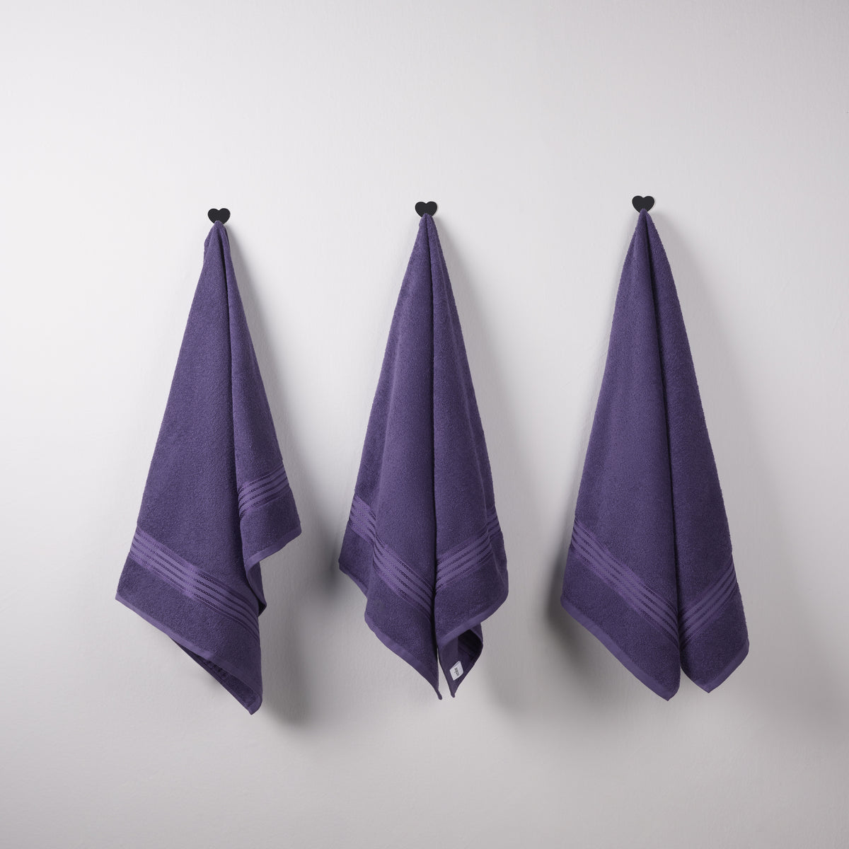 Classic Cotton|Bath Towel (Pack of 3) |380 GSM | Purple