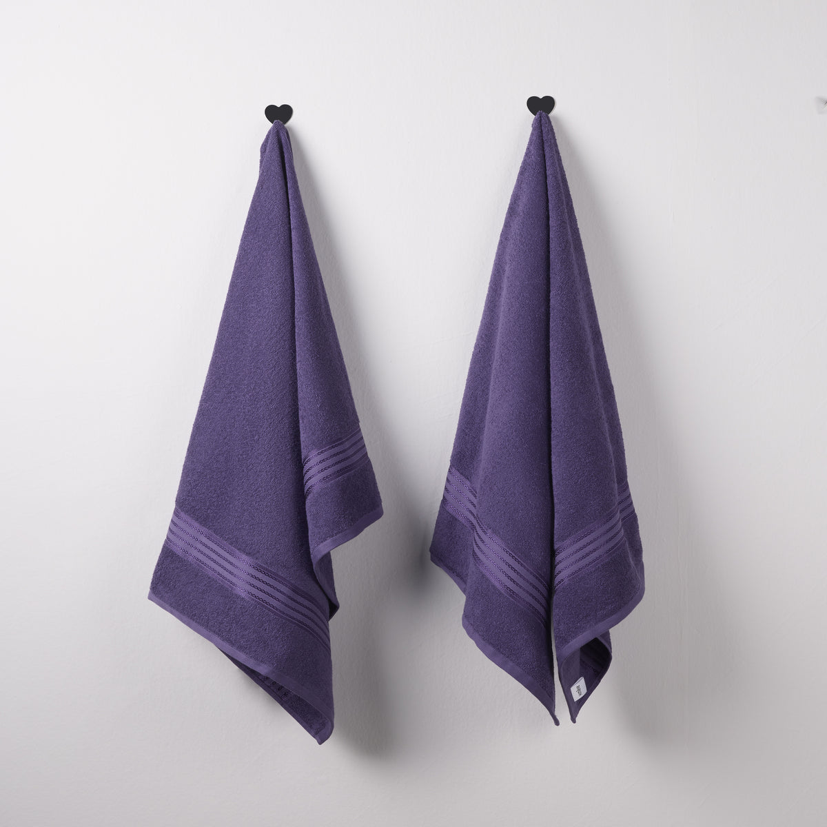 Classic Cotton|Bath Towel (Pack of 2) |380 GSM | Purple
