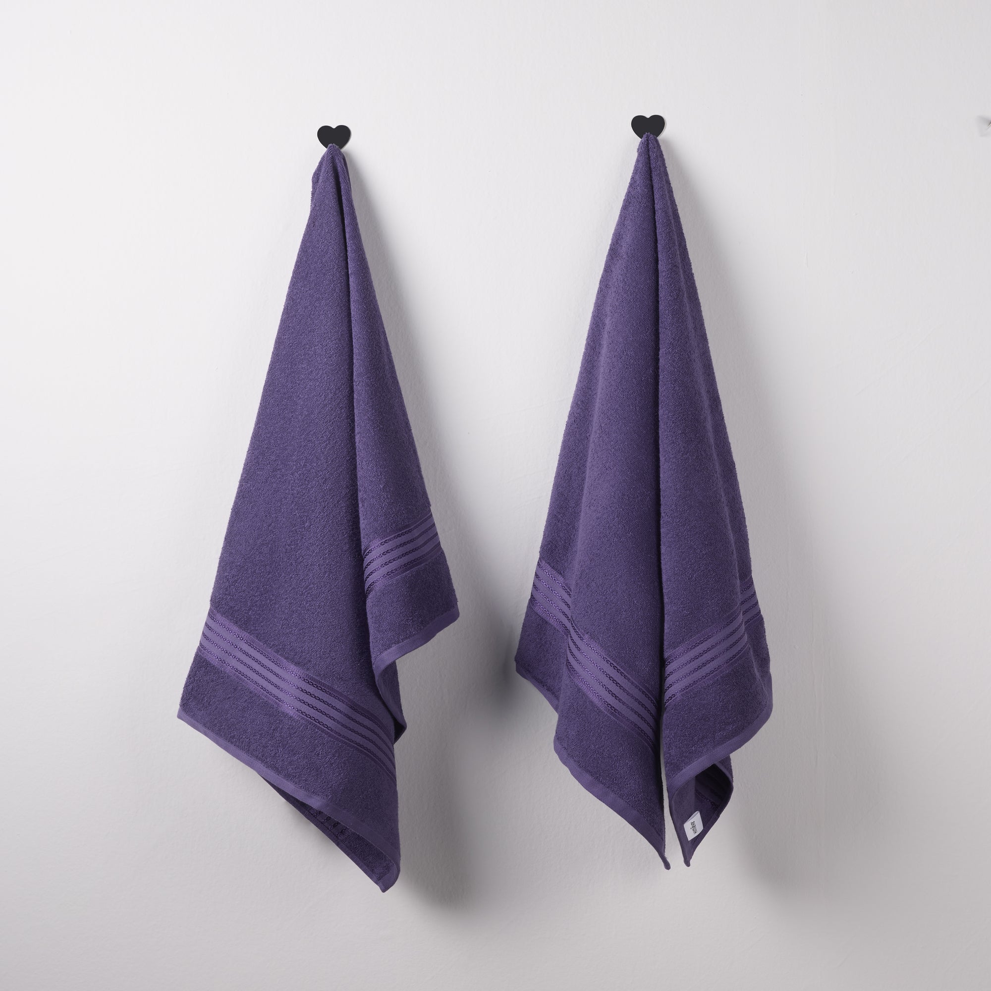 Classic Cotton|Bath Towel (Pack of 2) |380 GSM | Purple