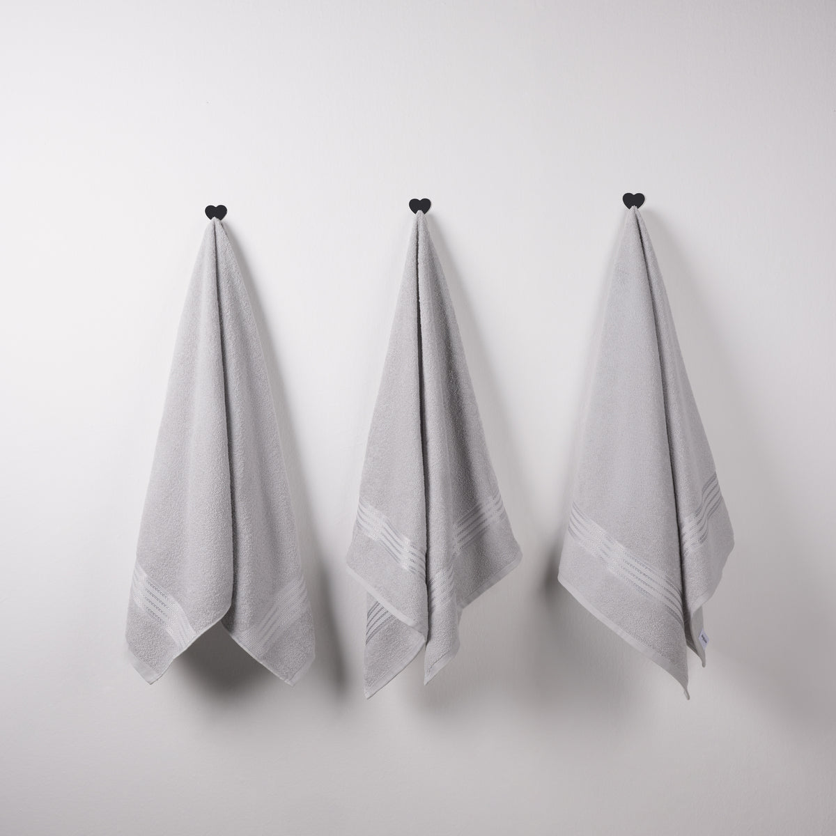 Classic Cotton|Bath Towel (Pack of 3) |380 GSM | Grey