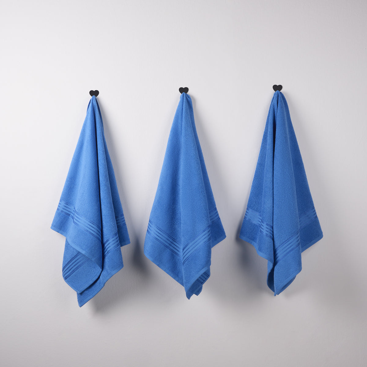 Classic Cotton|Bath Towel (Pack of 3) |380 GSM | Blue