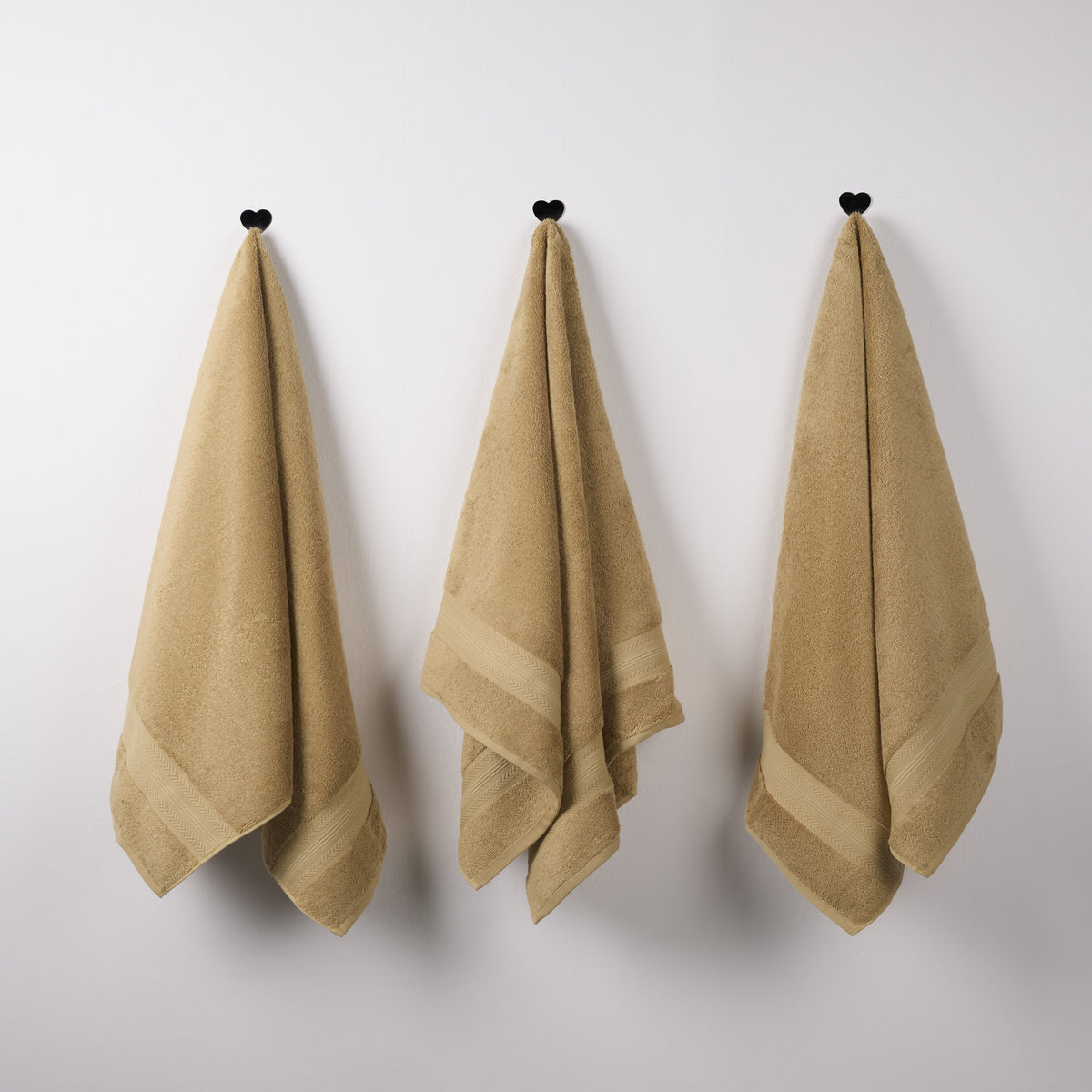 Bamboo Cotton | Bath Towel(Pack of 3) | 600 GSM | Beige