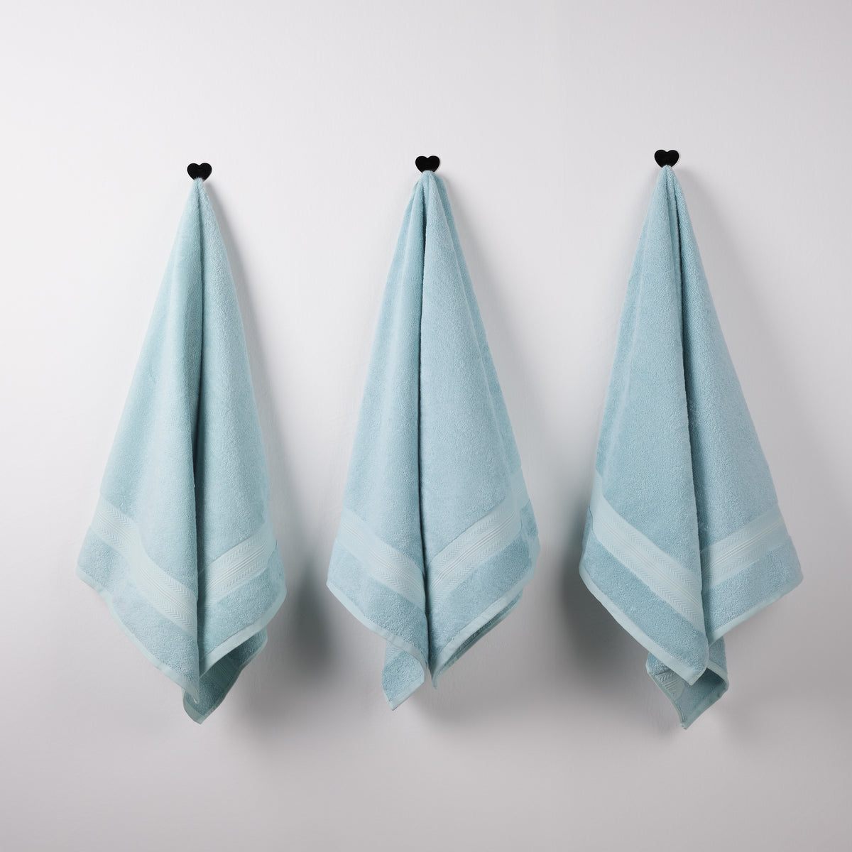 Bamboo Cotton | Bath Towel(Pack of 3) | 600 GSM | Aqua Blue