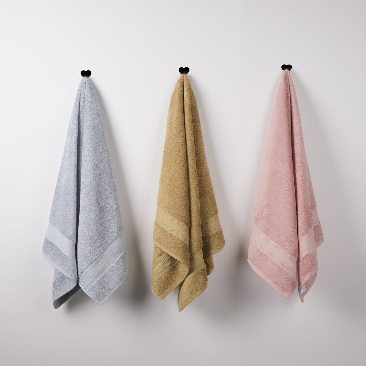 Bamboo Cotton | Bath Towel(Pack of 3) | 600 GSM | Blue & Pink
