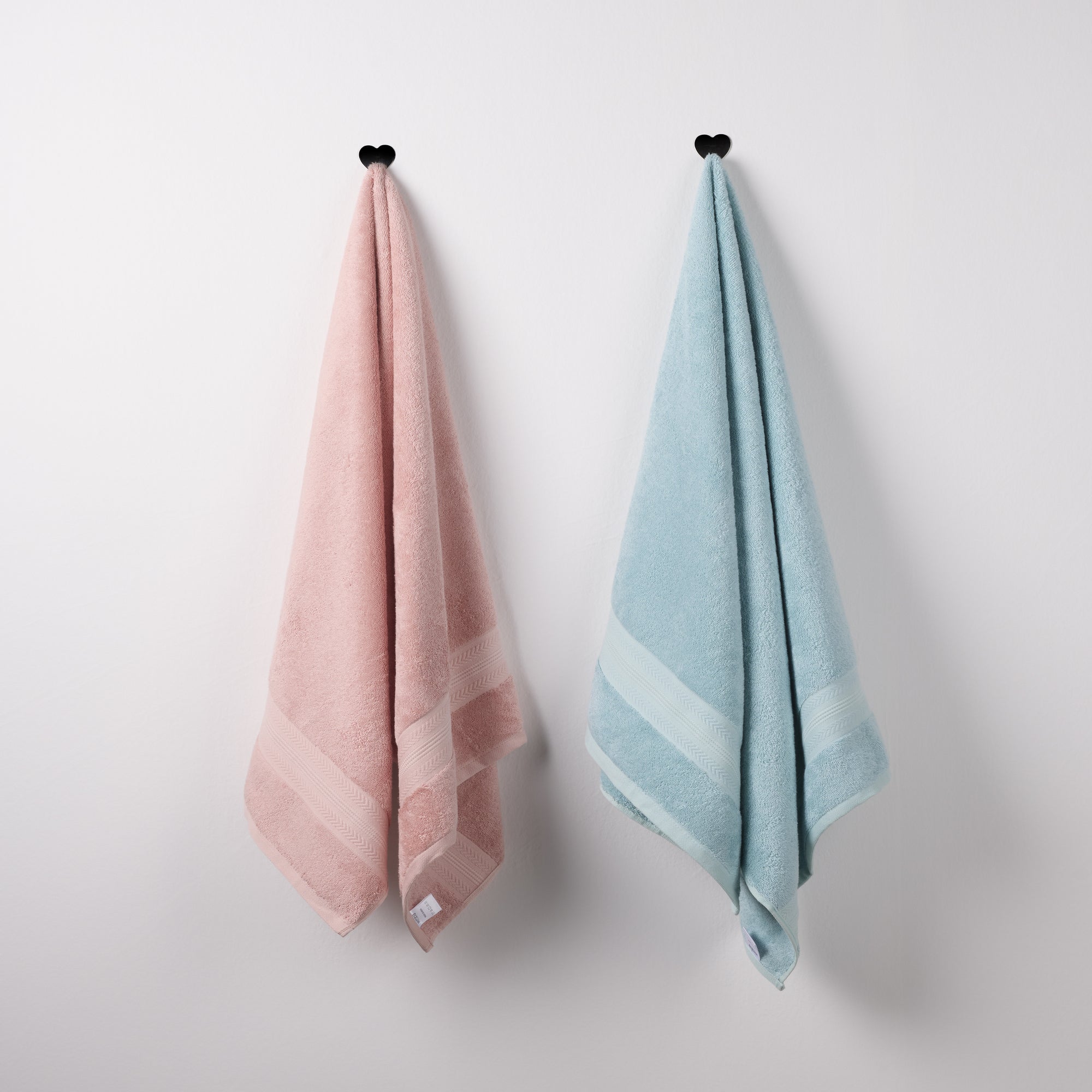Bamboo Cotton | Bath Towel(Pack of 2) | 600 GSM | Blue & Pink