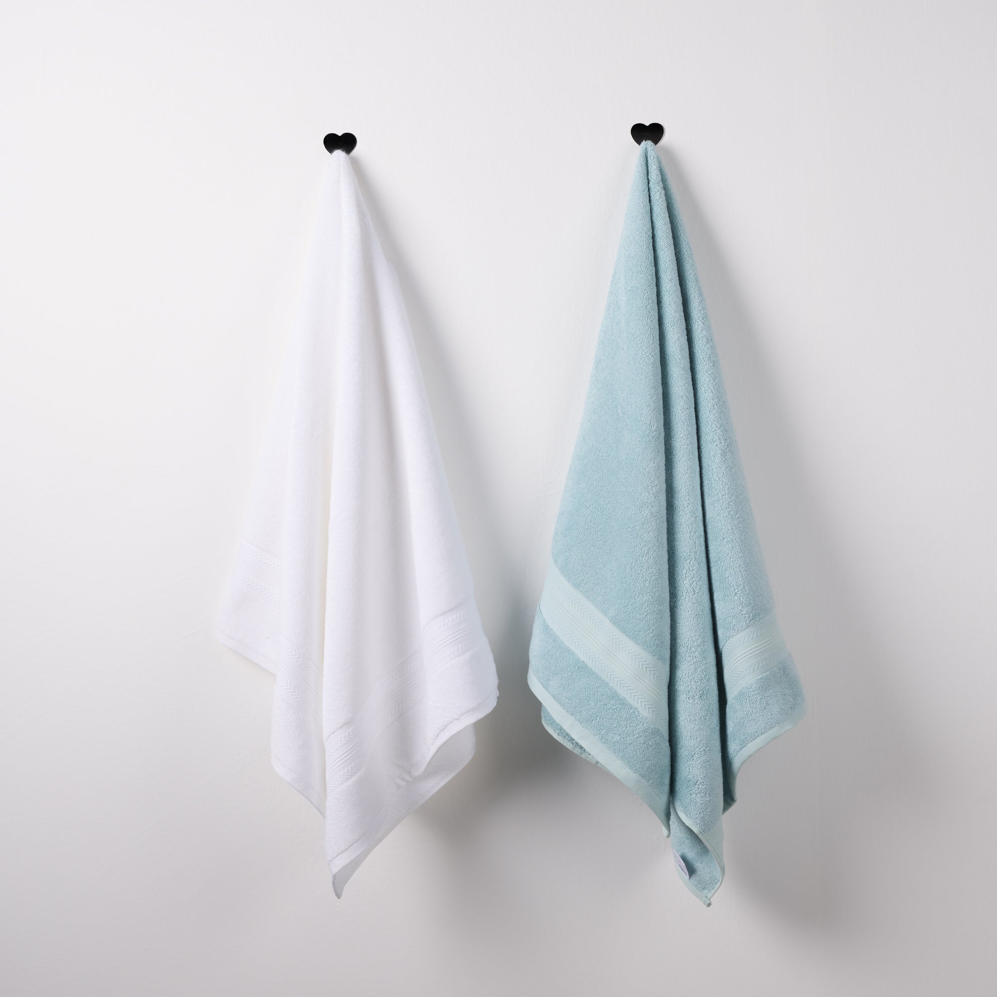 Bamboo Cotton | Bath Towel(Pack of 2) | 600 GSM | Blue & White