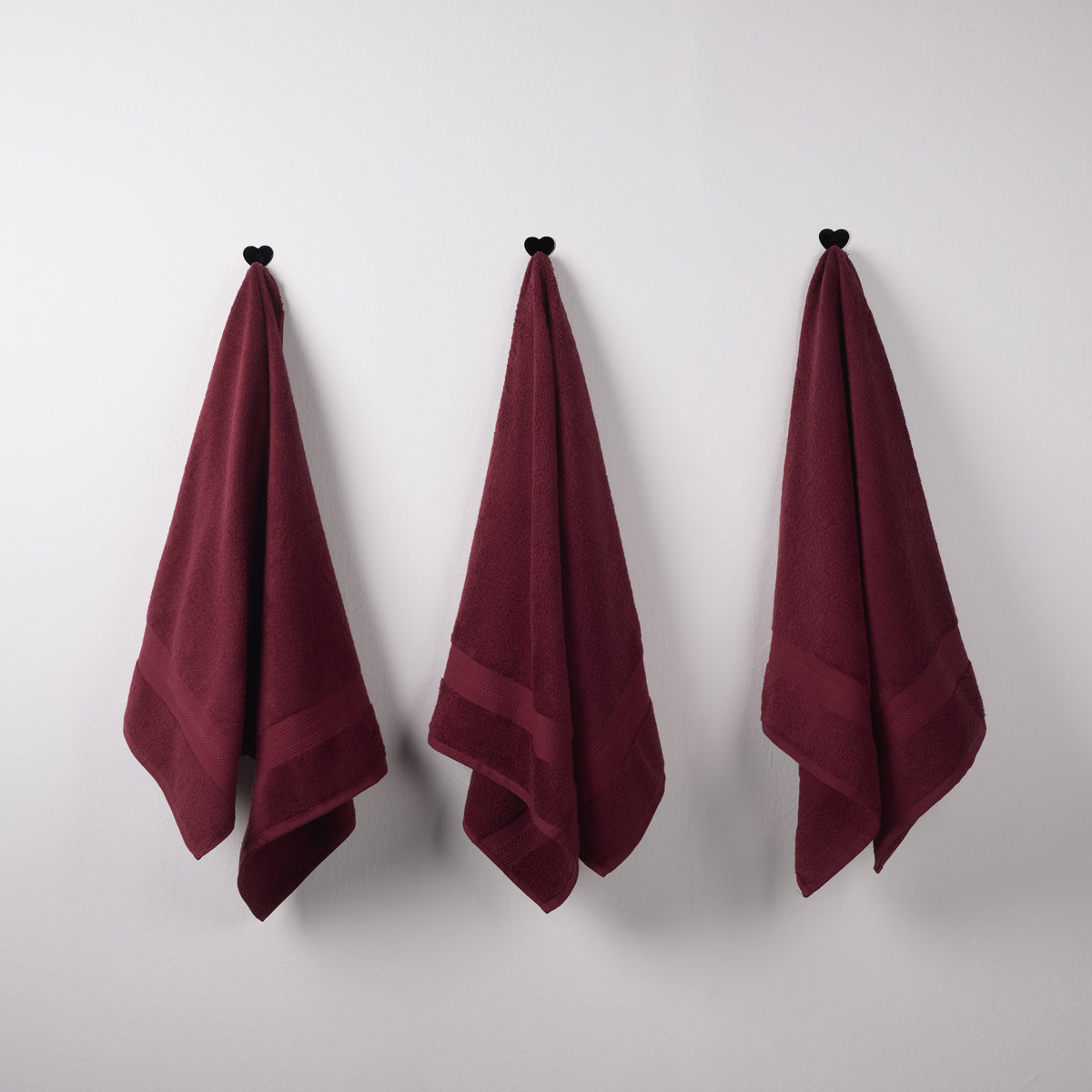 Cotton Basic | Bath Towel(Pack of3) | 500 GSM | Red