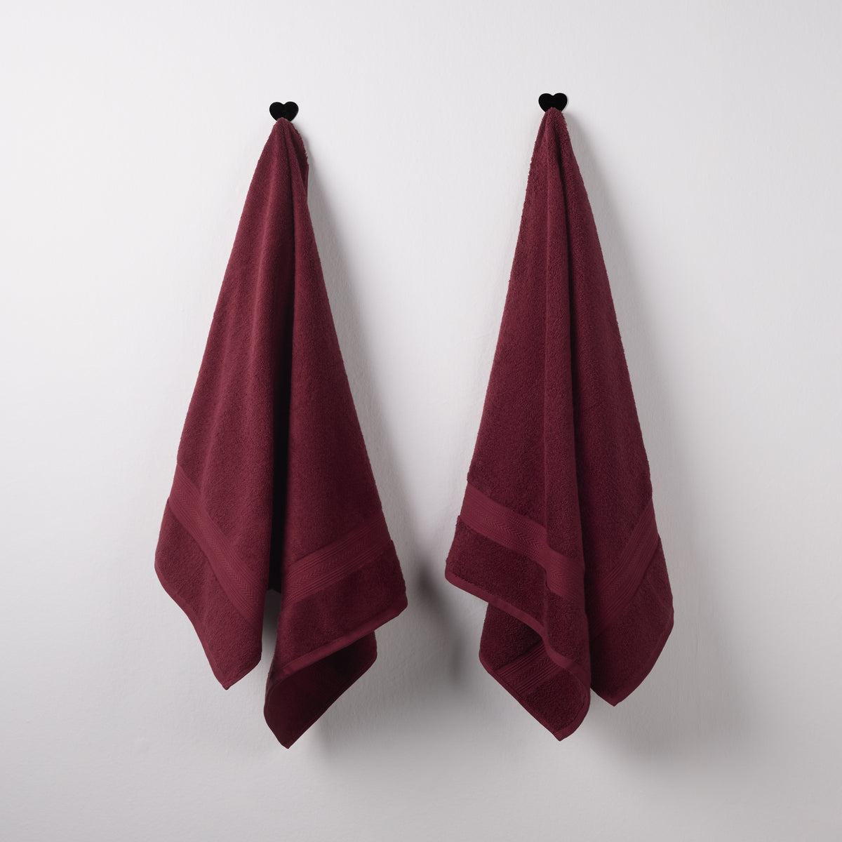 Cotton Basic | Bath Towel(Pack of 2) | 500 GSM | Red