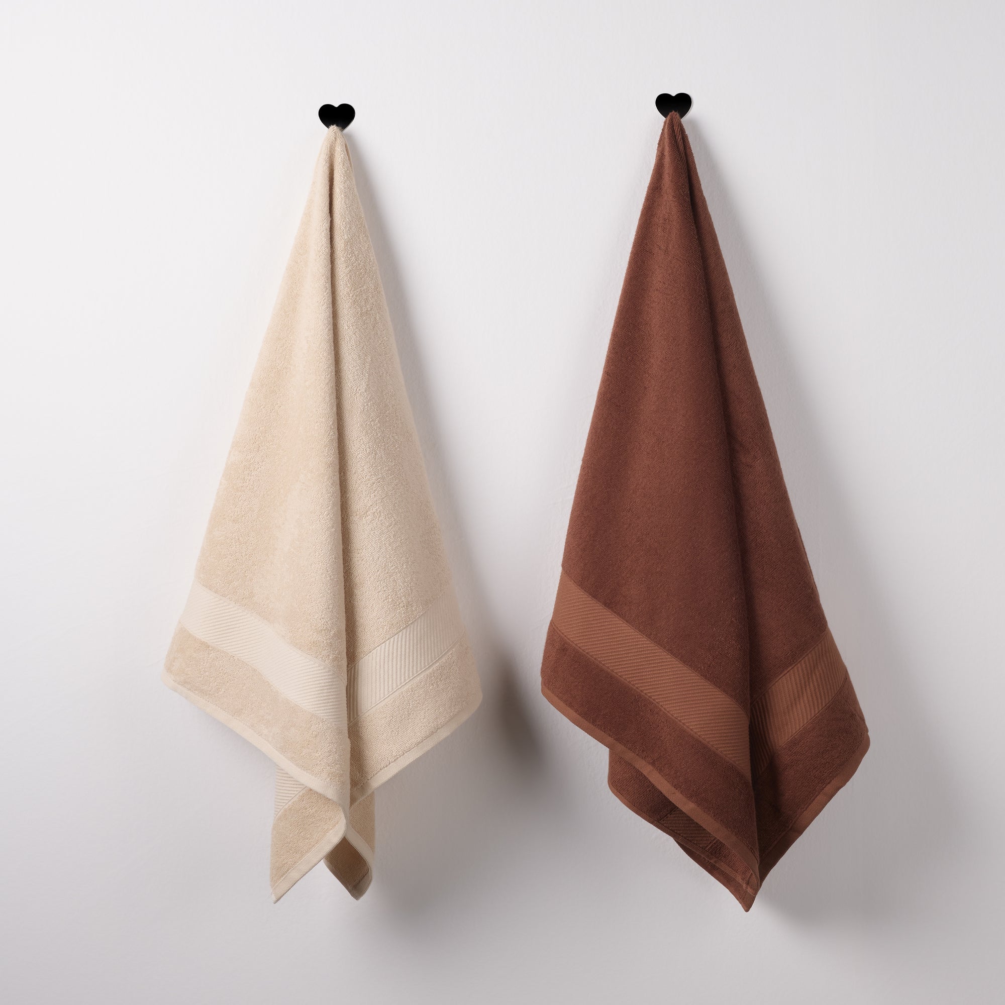 Bamboo Cotton | Bath Towel(Pack of 2) | 400 GSM | Brown & Beige