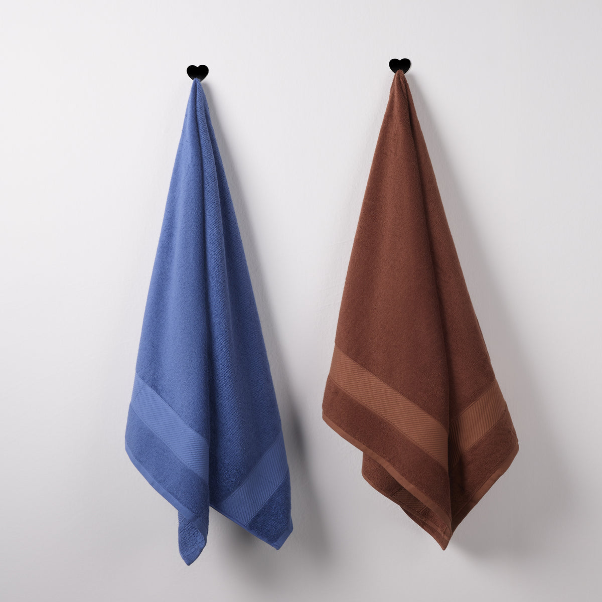 Bamboo Cotton | Bath Towel(Pack of 2) | 400 GSM | Nautical Blue & Brown