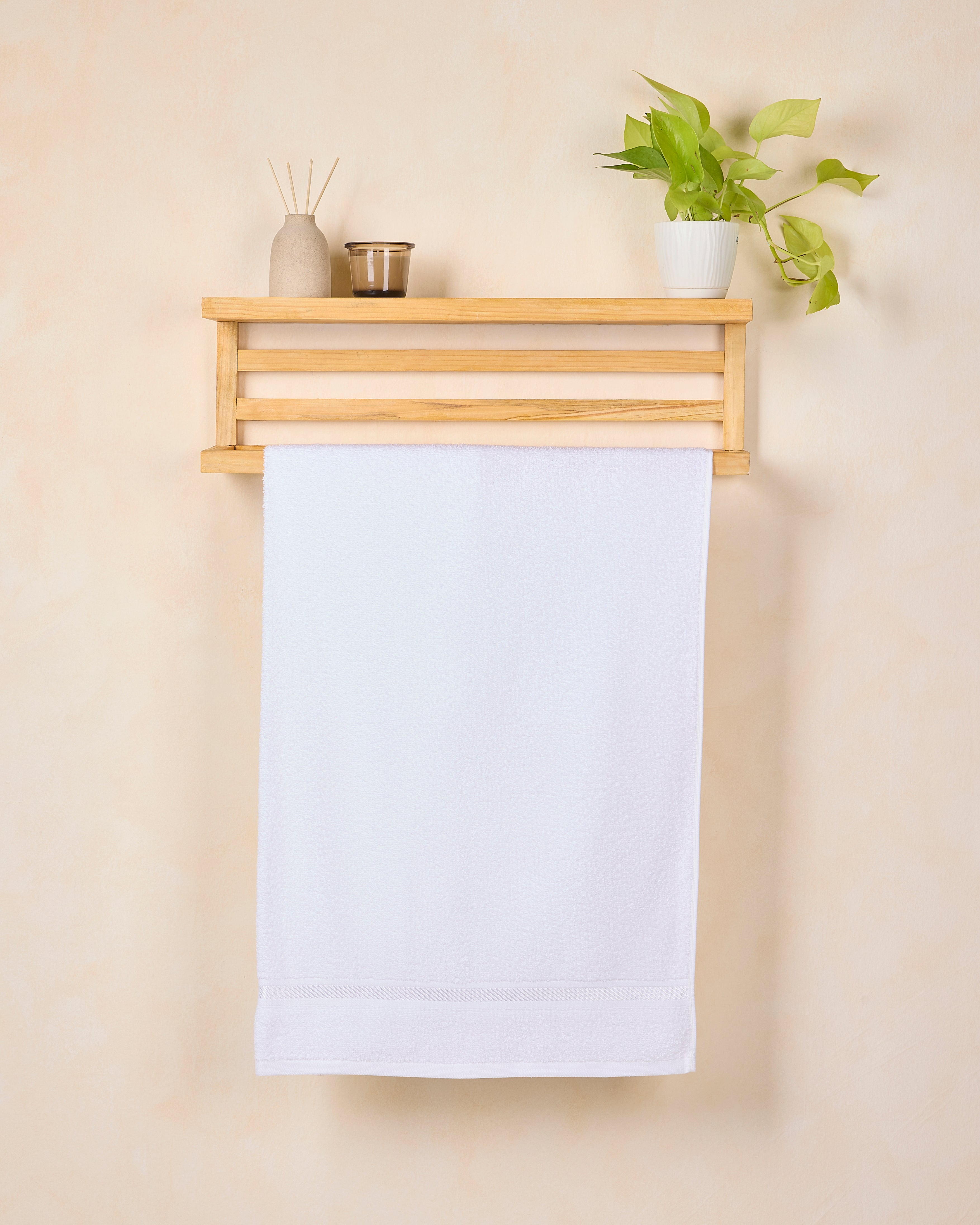 Himeya Comfort Aero Cotton 350 GSM Bath Towel - Powder White