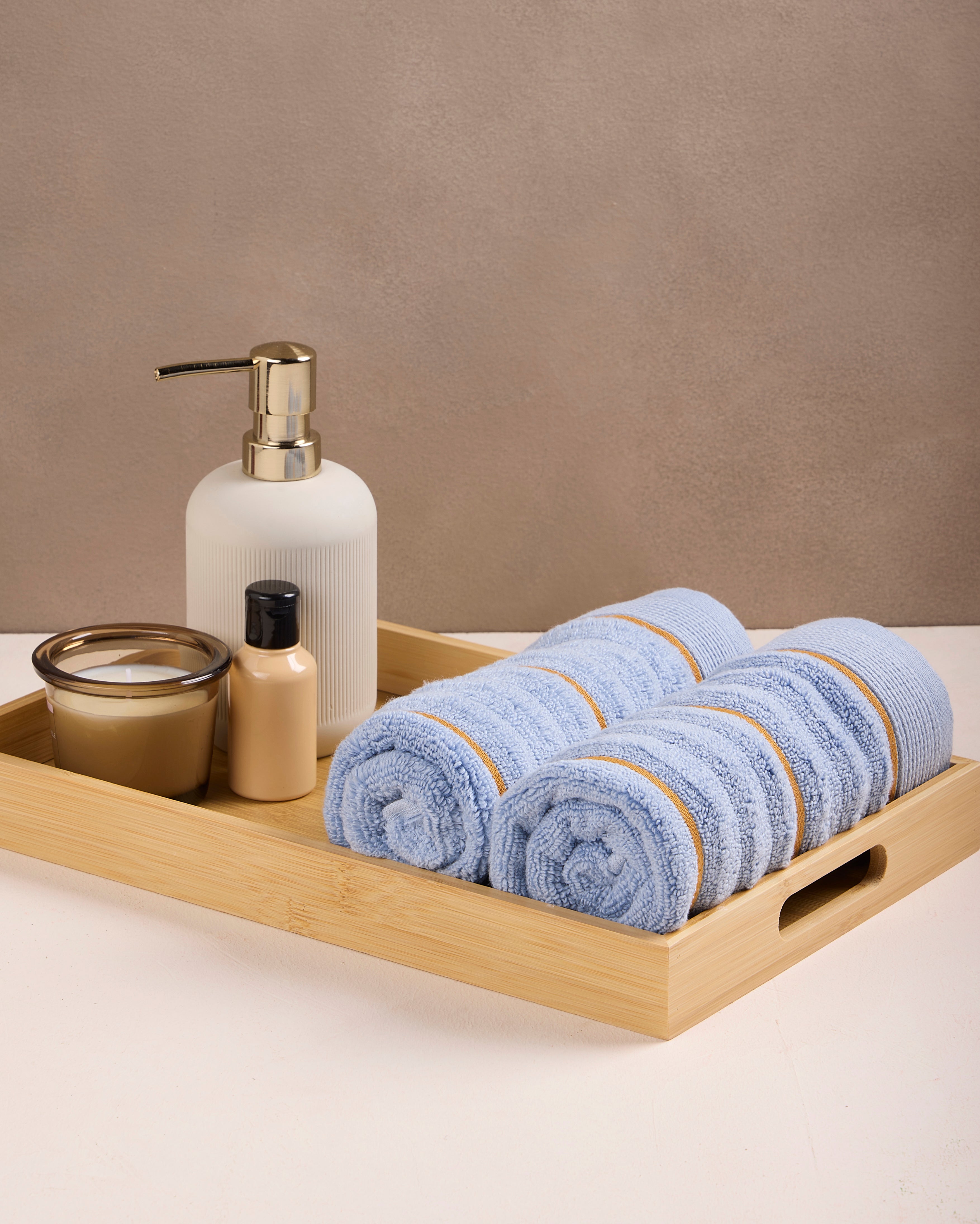 Elite Collection, Plush Quickdry | Hand Towel | 550 GSM Pack of 2 - Dolphin Blue by Himeya